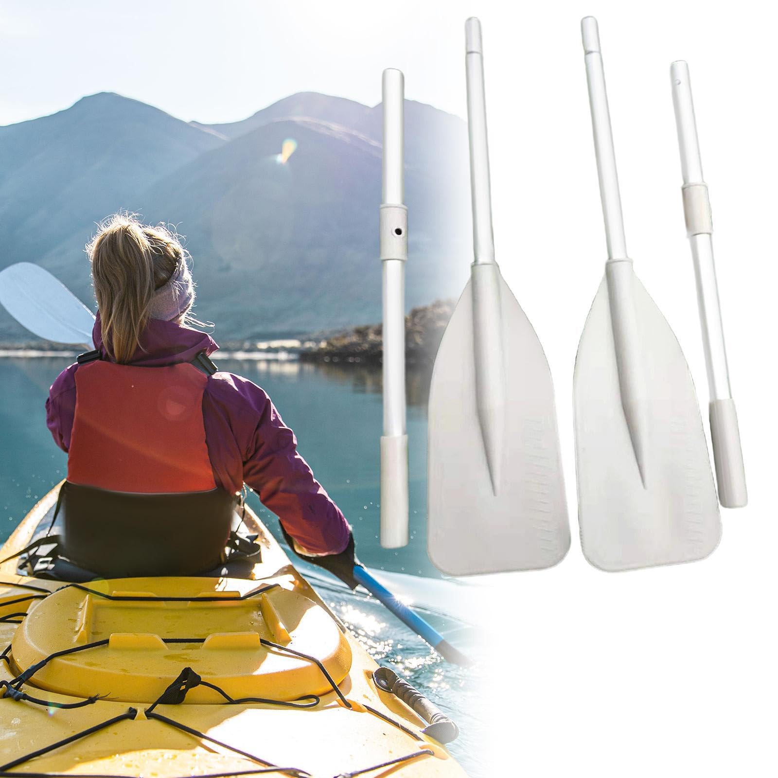 Remo de Kayak Desmontable de aleación de Aluminio, fácil de Montar, | ideal para surf, piragüismo, pesca y bote inflable. Remo de kayak portátil de