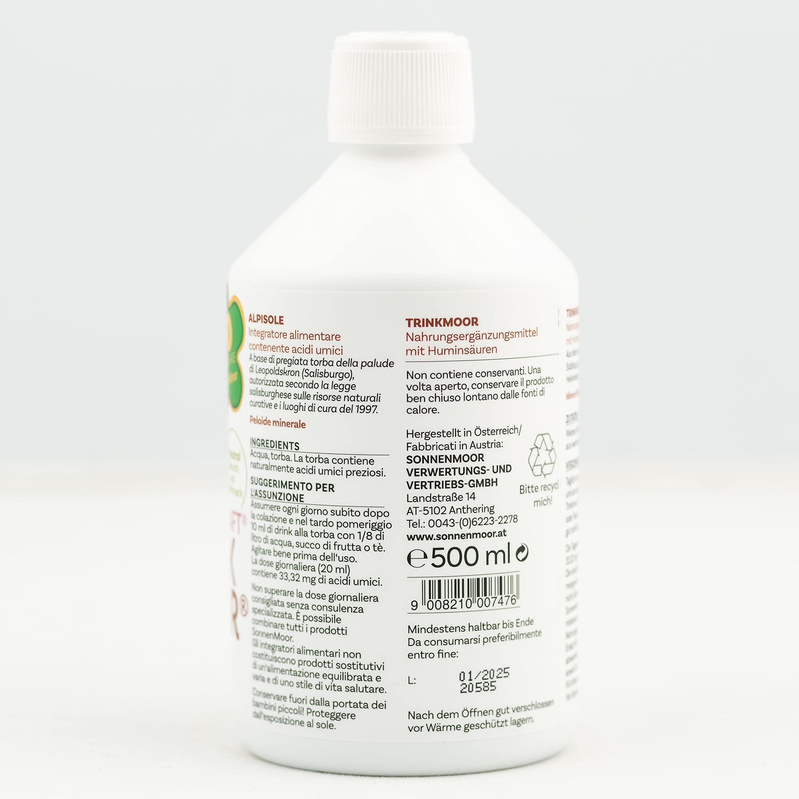 Trinkmoor 500 ml - Moor zum Trinken - von Familienbetrieb SonnenMoor - Ein Hoch auf die Lebenskraft