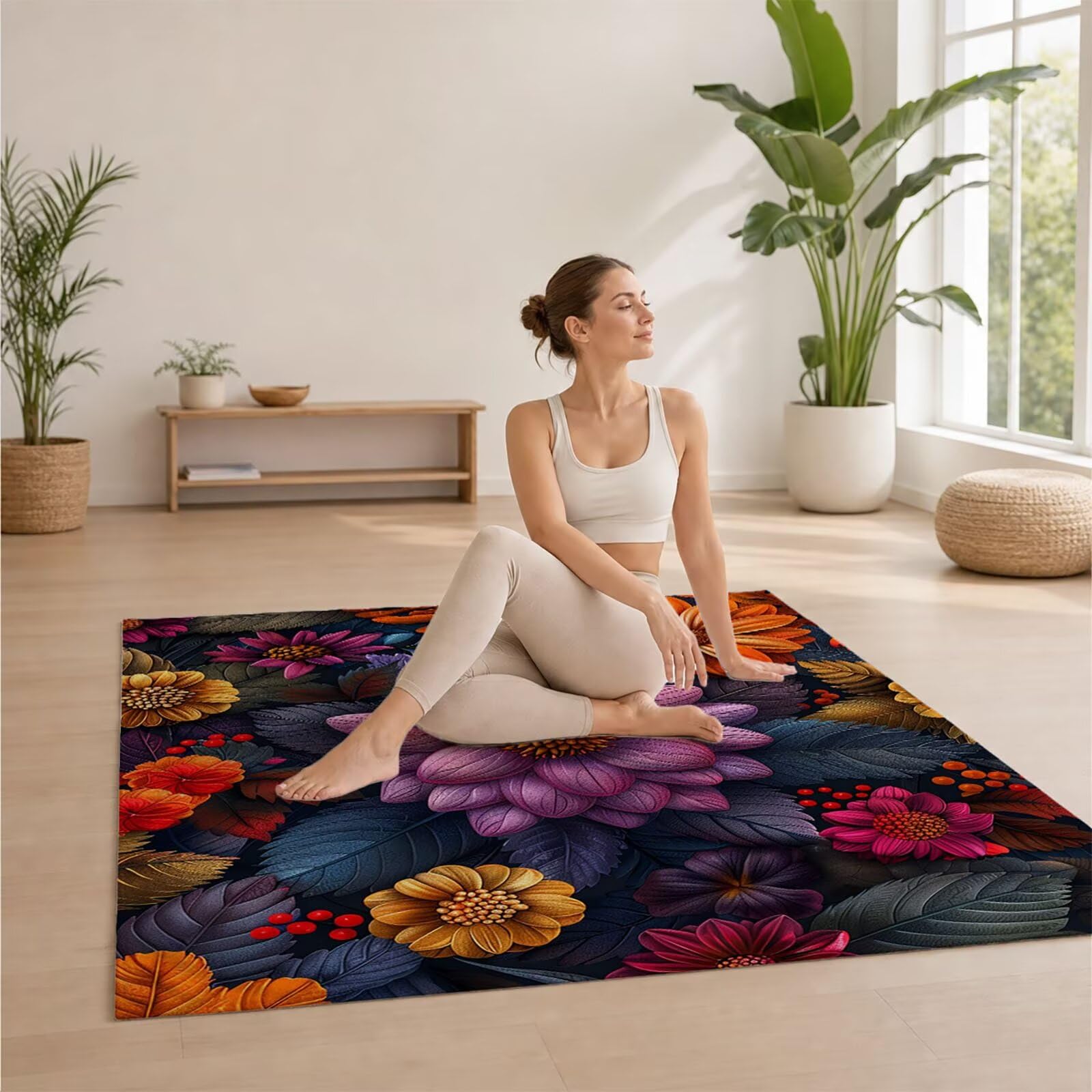 Flor Toalla Playa 220 x 160 Resistente a la Arena Secado rápido Ligero, Toalla Playa Grande 160x220cm Suave Cómodo como Gym Yoga Sauna Toallas Baño Grandes Exterior Travel Essentials Planta XTLS-1173