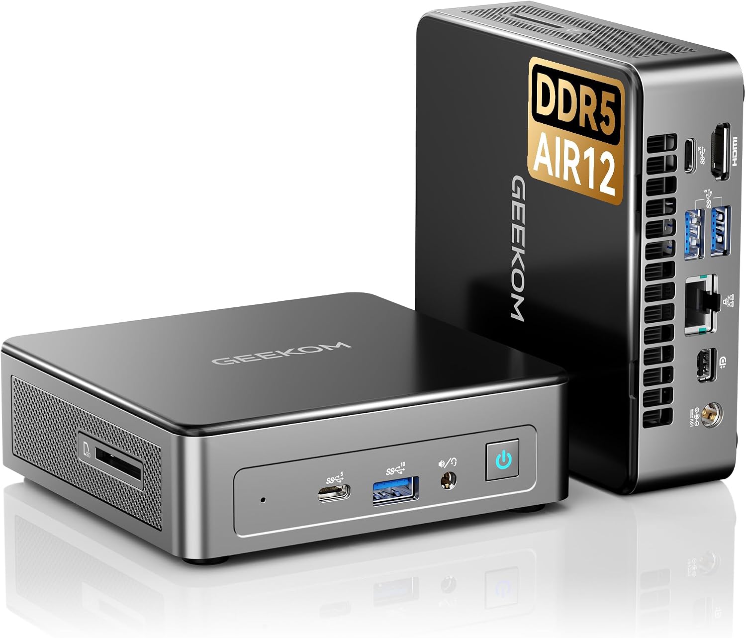 GEEKOM Air12 Mini PC , Intel Alder Lake N100, 16 GB RAM DDR5 SSD 512 GB