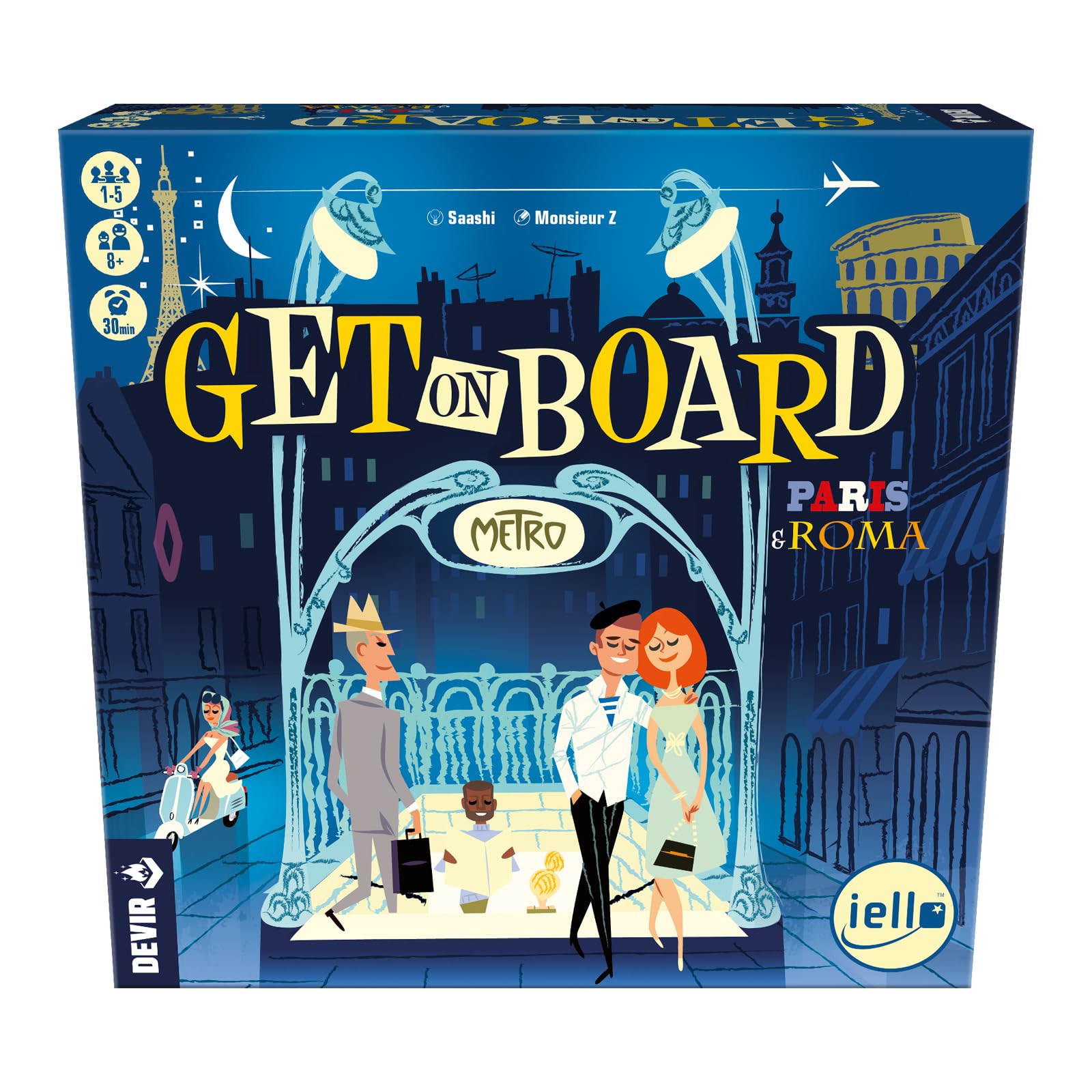 Devir Get on Board: Parigi & Rome, Gioco da tavolo in famiglia e amici, Gioco da tavolo di strategia, +8 (BGGOBPRPS)