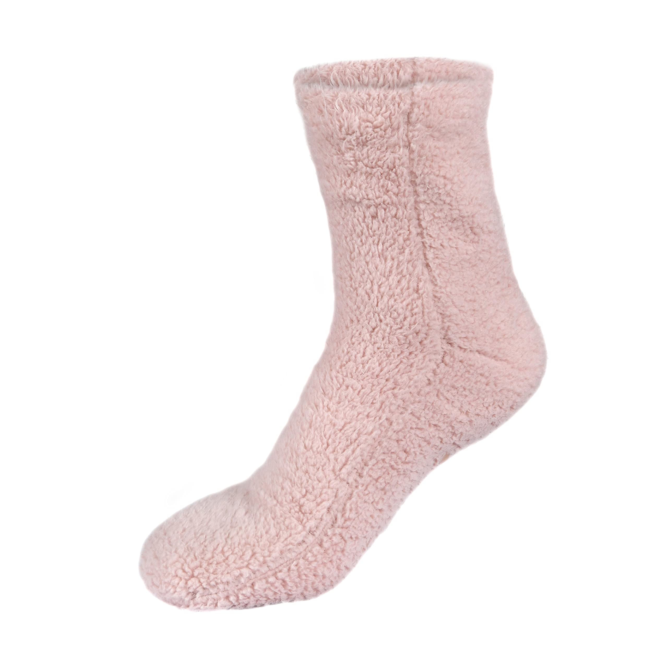 Sleepdown Women's Blush Ladies Teddy Fleece Socks, Large