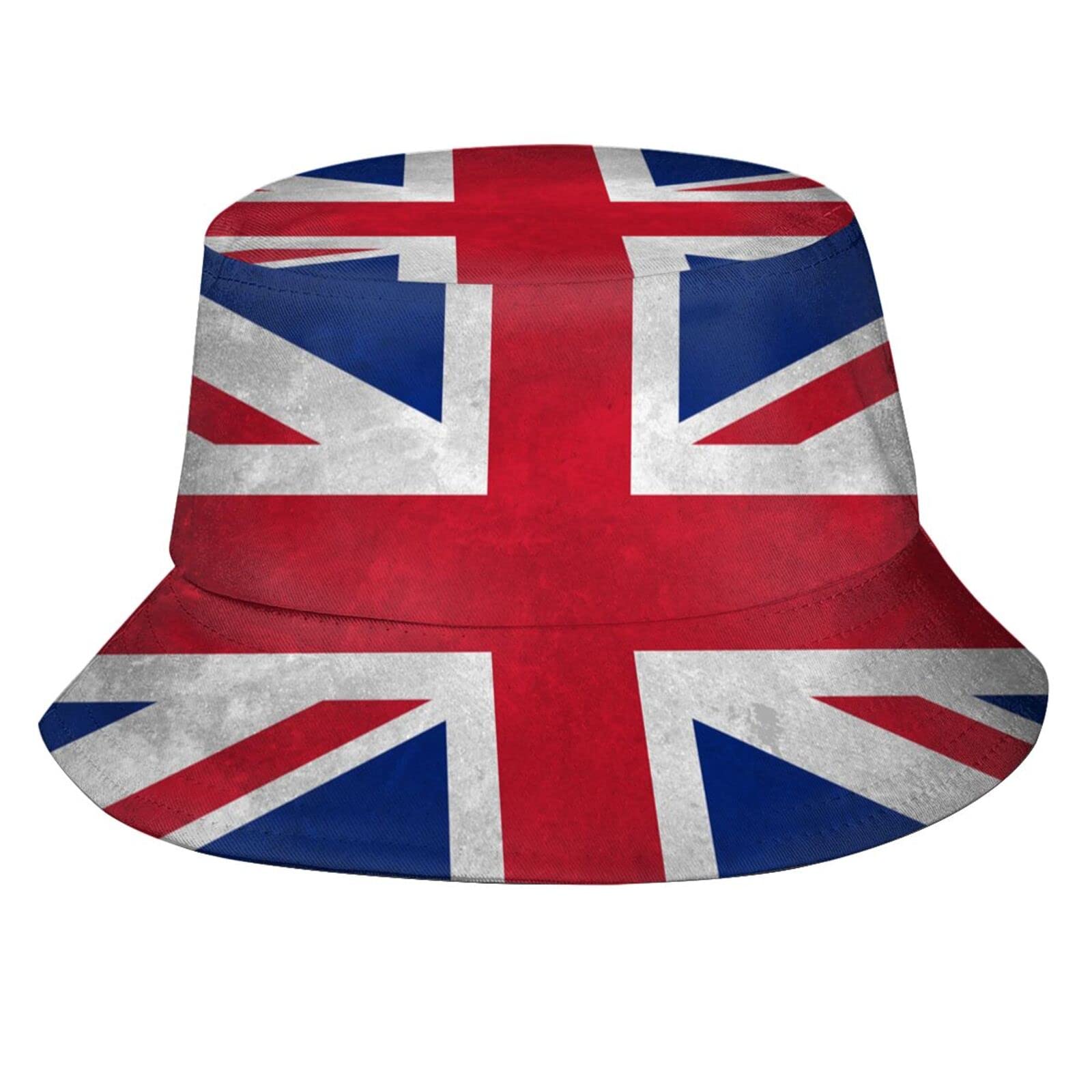 Cute Funny Flag Bucket Hats Fashion Patriotic Sun Cap Packable Outdoor Fisherman Hat for Women Men, British Flag-p001, One size