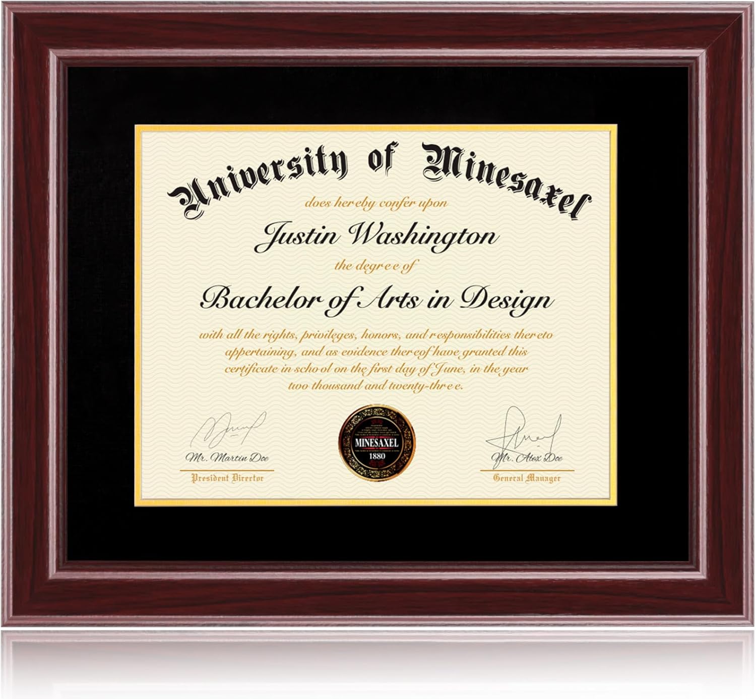 16x20 Diploma Frames 13x17 with Black Mat, Fits Degree Certificate Document, 20 x 16 Cherry Red Frame with Tempered Glass Panel for Wall Mounting Black Mat-1 16x20 or 13x17 with mat