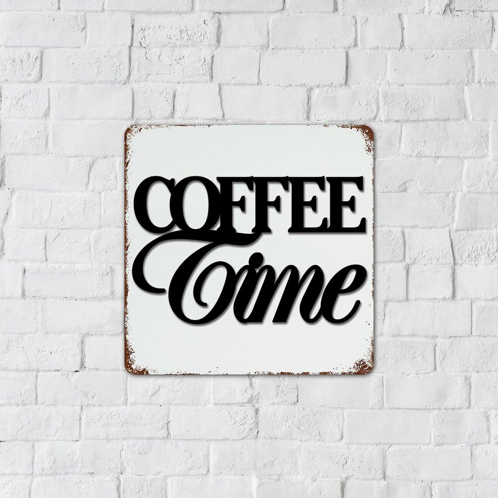 CREATCABIN Kindly Reminder Targa In Metallo Vintage Metal Sign Poster THE COFFEE BREAK TIME FOR YOU Retro Pittura Targa Targa In Ferro Decorazione Da Parete Arte Murale Segnale di Avvertimento 30x20cm