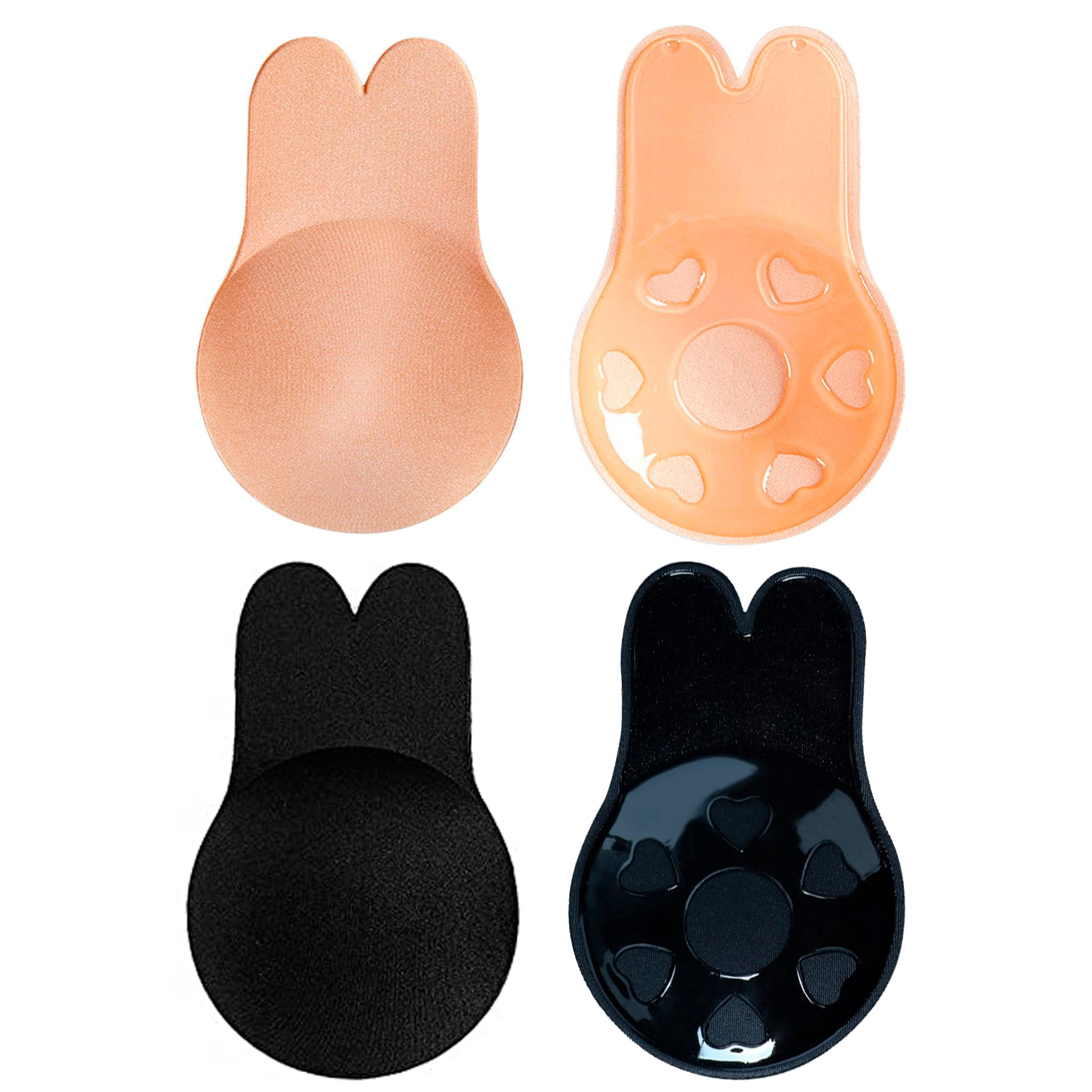 Photo 1 of 2 Pairs Sticky Bra Adhesive Invisible Bra, Strapless Backless Reusable Push Up Large Breast Lift Nipple Covers for Women-2 pairs