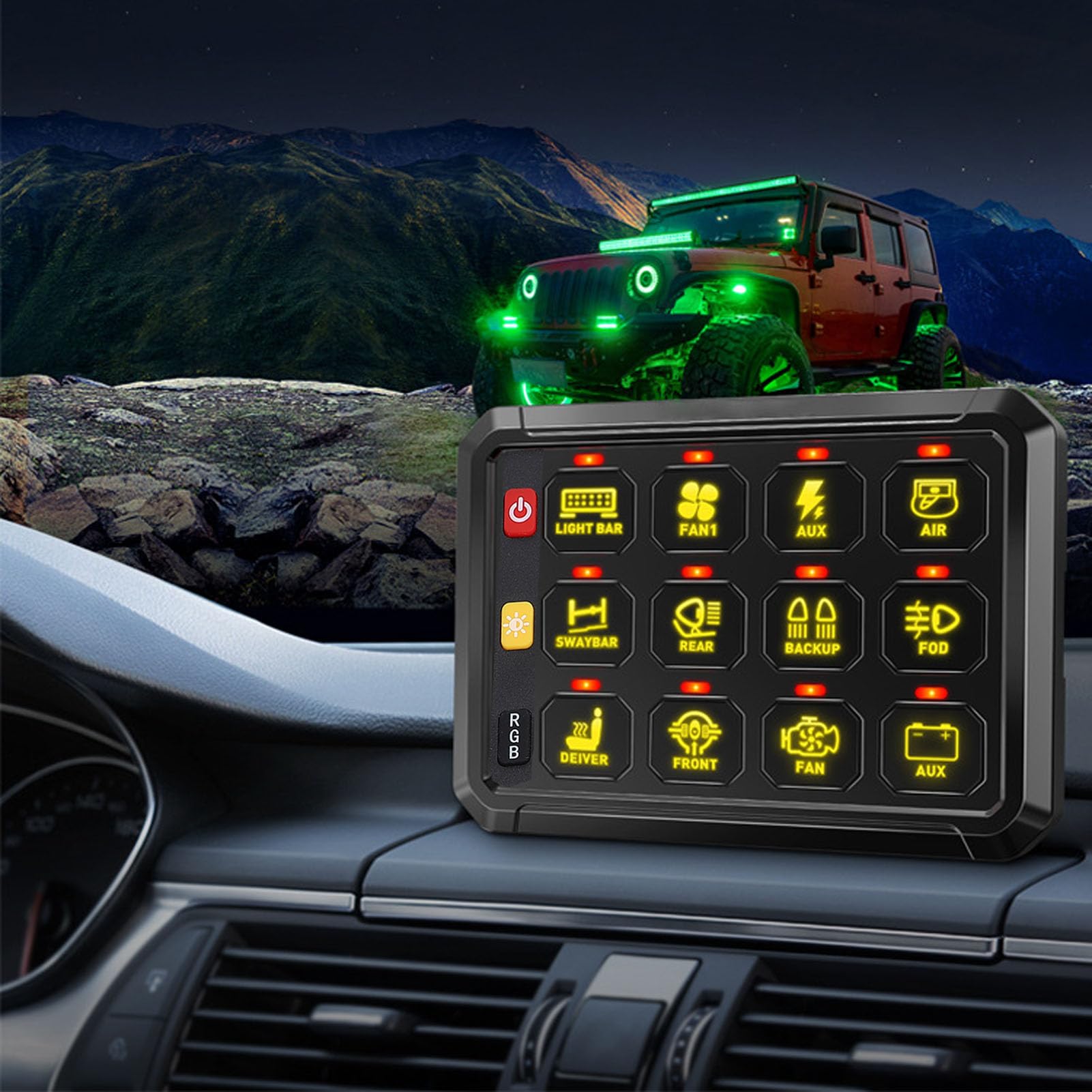 Tbest Panel Przełączników Gangowych RGB 12 12V 24V 80Amp 960W 1920W możliwość Przyciemniania Niebieskie Podświetlenie Dotykowy Panel Sterowania Skrzynka Przekaźnikowa dla RV Ciężarówka