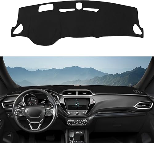 Rilsen Cubierta de tablero de instrumentos personalizada para Chevrolet Trailblazer 2021 2022 2023 Accesorios con cubierta de tablero HUD