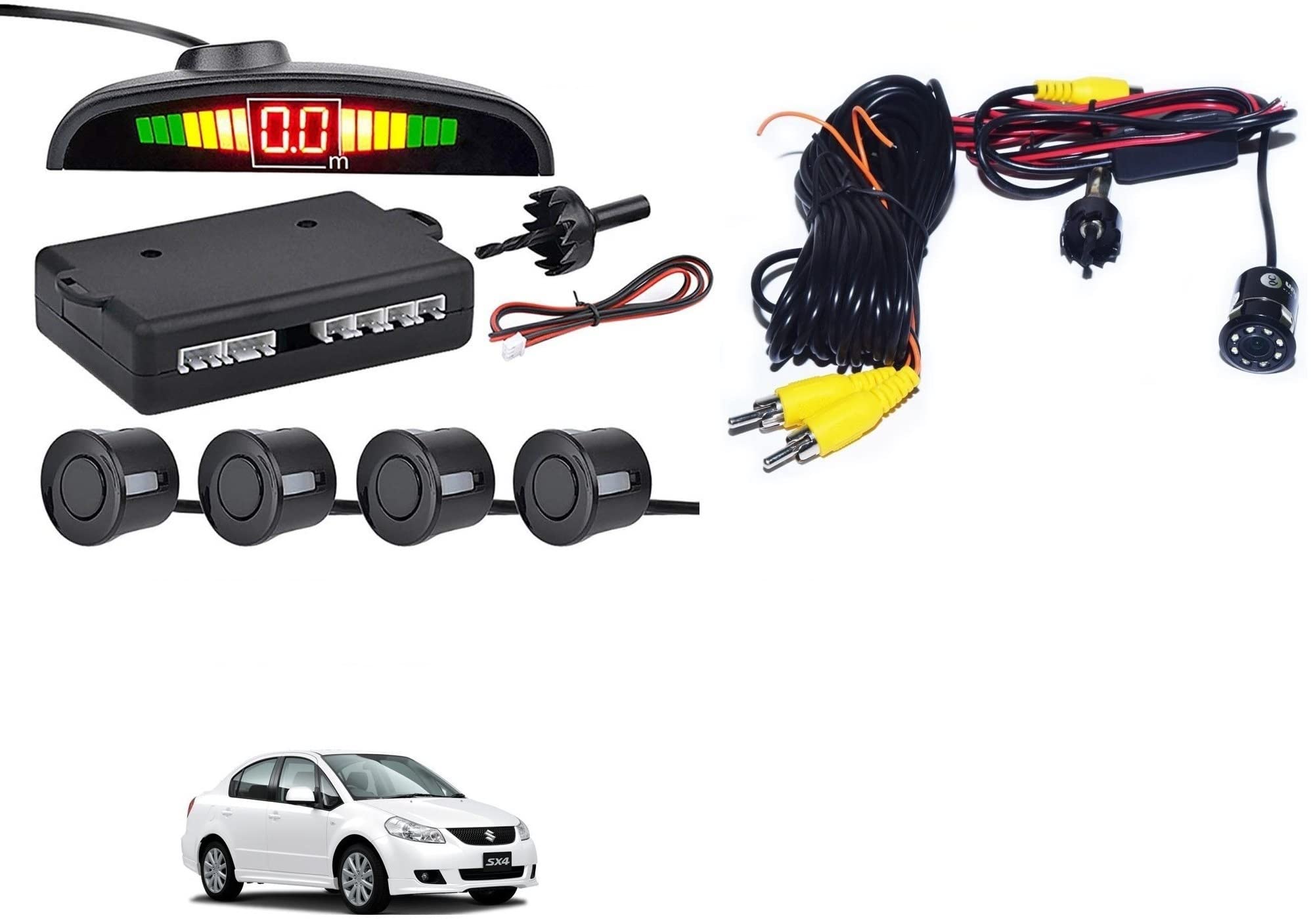 Auto Addict CAR Reverse Parking System Combo Black Parking Sensor with Reverse Parking Camera for Maruti Suzuki SX4-image-4