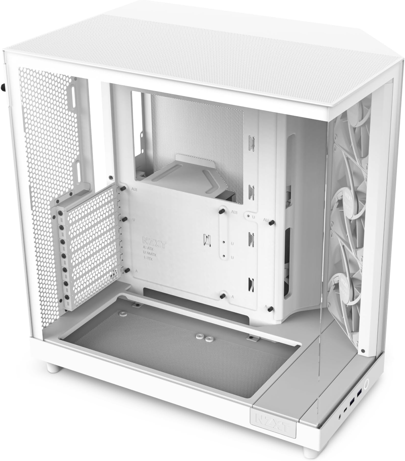 H6 Flow | CC-H61FW-01 | Compact Dual-Chamber Mid-Tower Airflow Case | Panoramic Glass Panels | High-Performance Airflow Panels | Includes 3 x 120mm Fans | Cable Management | White