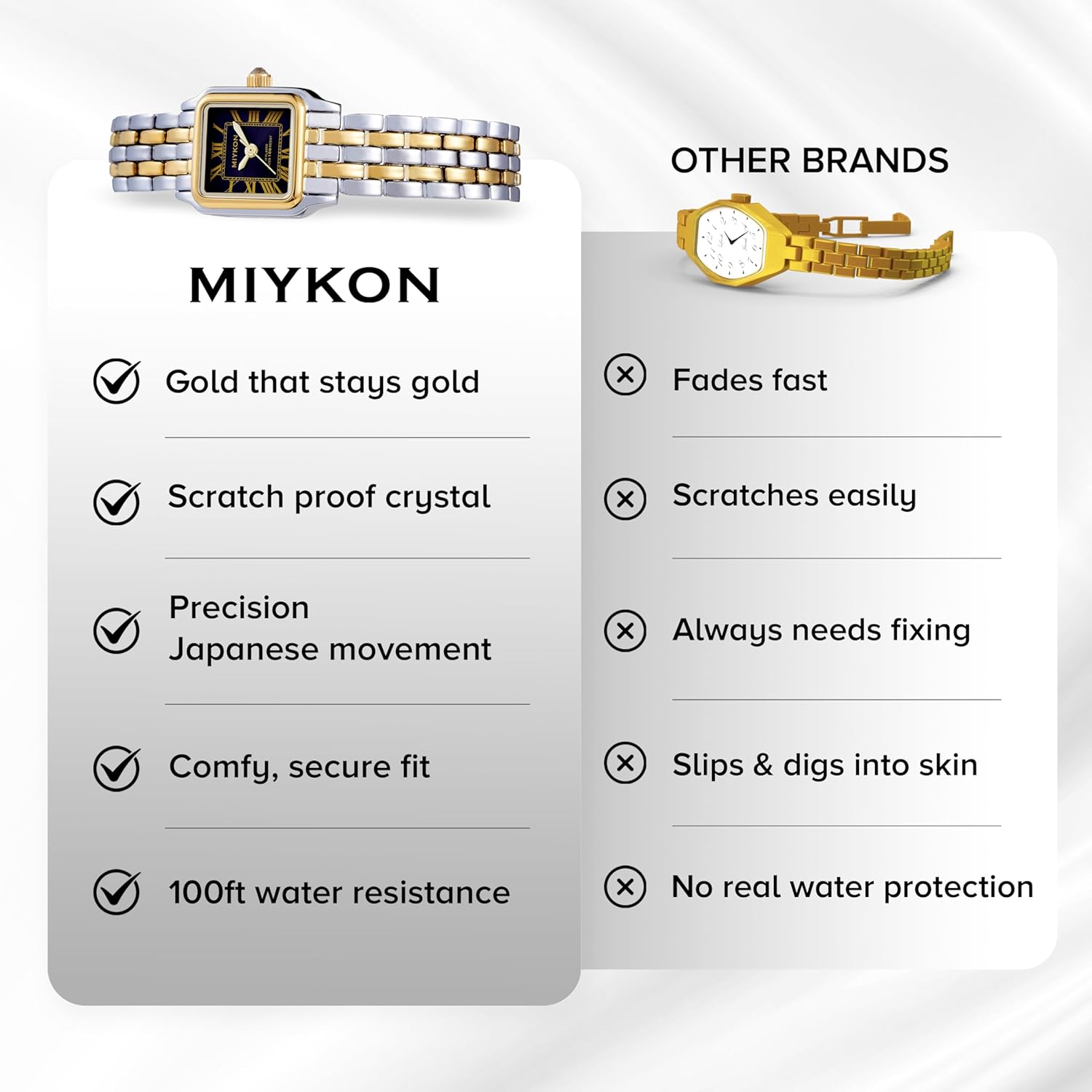 Miykon Dainty Watches for Women, Vintage Small Face Square Womens Watch, Classic Luxury Style Bracelet Watch for Petite Thin Wrists, Cute & Unique Japanese Quartz, Waterproof to 100ft - Image 9