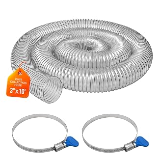 3"x10' Clear PVC Dust Collection Hose-Heavy duty, Fit 3 In Dust Collector