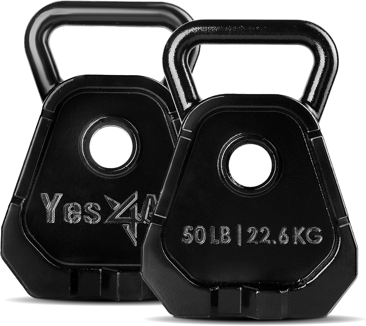 Yes4All Kettlebell Forma especial, mejorada y multifuncional para entrenamiento avanzado, hierro fundido sólido con recubrimiento en polvo, mango antideslizante, equipo de entrenamiento de fuerza