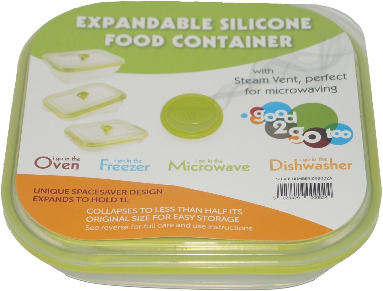 JWP Expandable Silicone Food Container Square 1ltr - Good 2 Go too