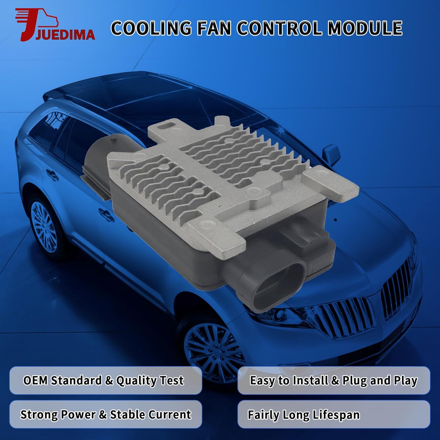 Engine Cooling Fan Control Module Fits for 2006-2015 Flex 3.5L, Edge 2.0L 3.5L 3.7L, Crown Victoria 4.6L; MKX 3.5L 3.7L; Grand Marquis 4.6L Replaces 6W1Z-8B658-AC 6W1Z-8B658-AB 940002904
