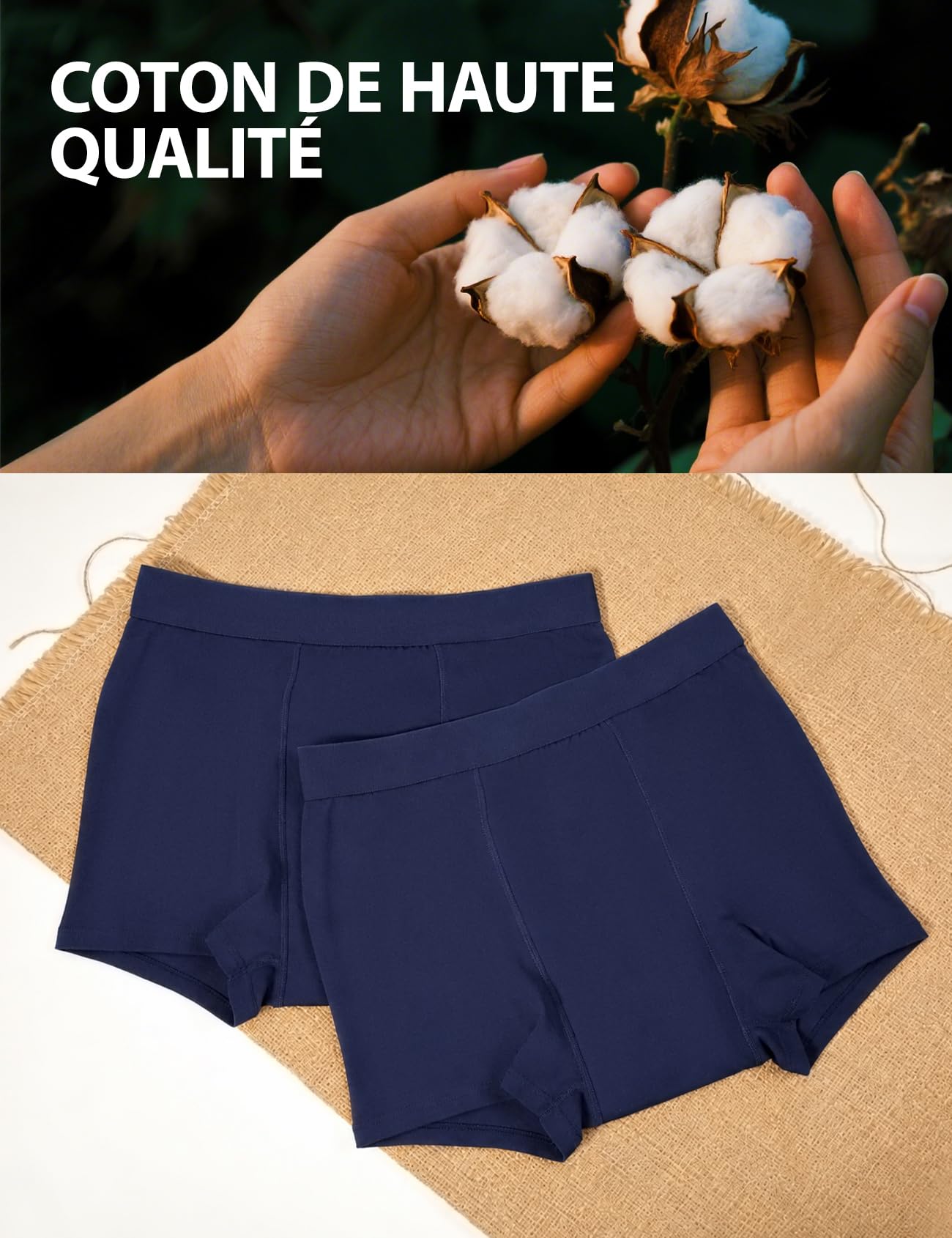 Carer Lot de 3 Boxers pour Incontinence Homme 250ml Capacité d’Absorption