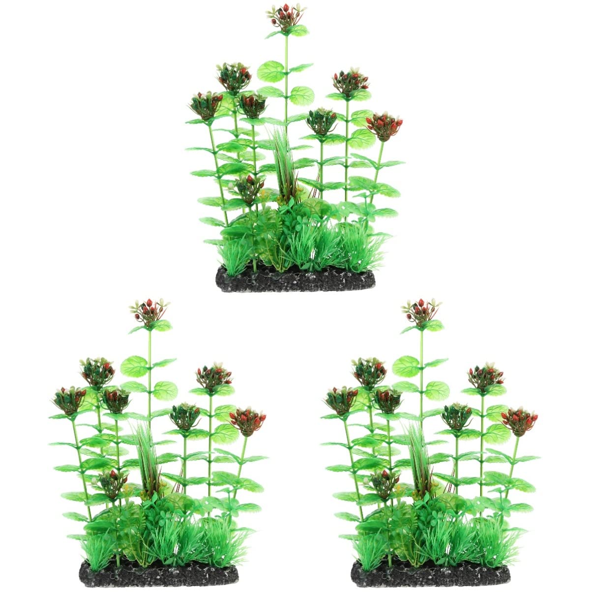 Decoración del acuario ser de 2 Plantas de acuario artificiales Plantas de acuario falsas Plantas artificiales de plástico Plantas de acuario realistas Tanque de peces de plástico ( Color : Greenx3pcs