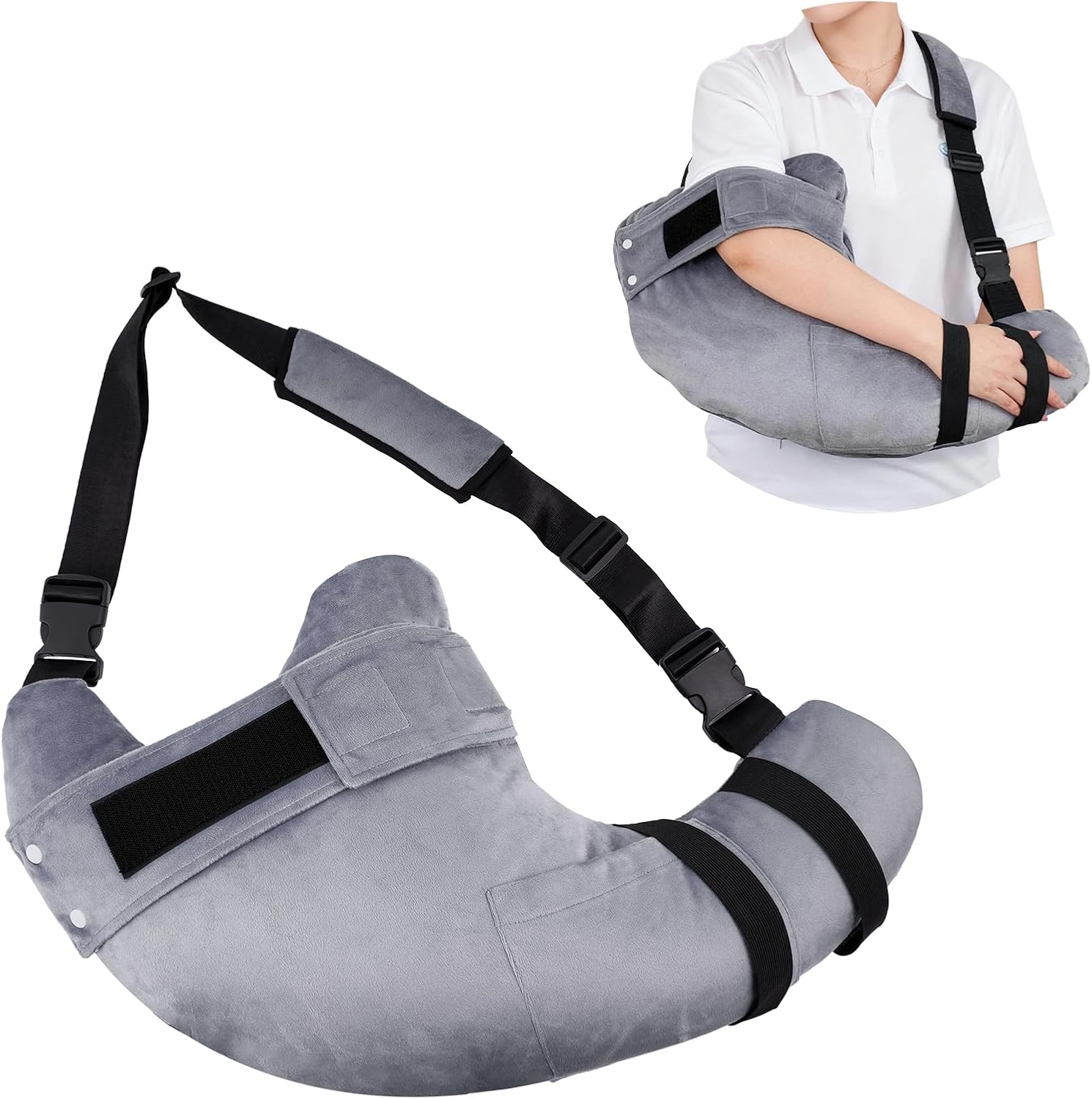 Shoulder Relief Pillow for Side Sleepers, Rotator Cuff Surgery Recovery Supplies with Arm Hole, Ergonomic Shoulder Sleeper Pillow for Post Surgery, Frozen Shoulder Support & Arm Pain Relief Purple