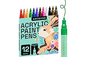 ARTISTRO 12 Acrylic Paint Pens for Fine-Tipped Rock Painting