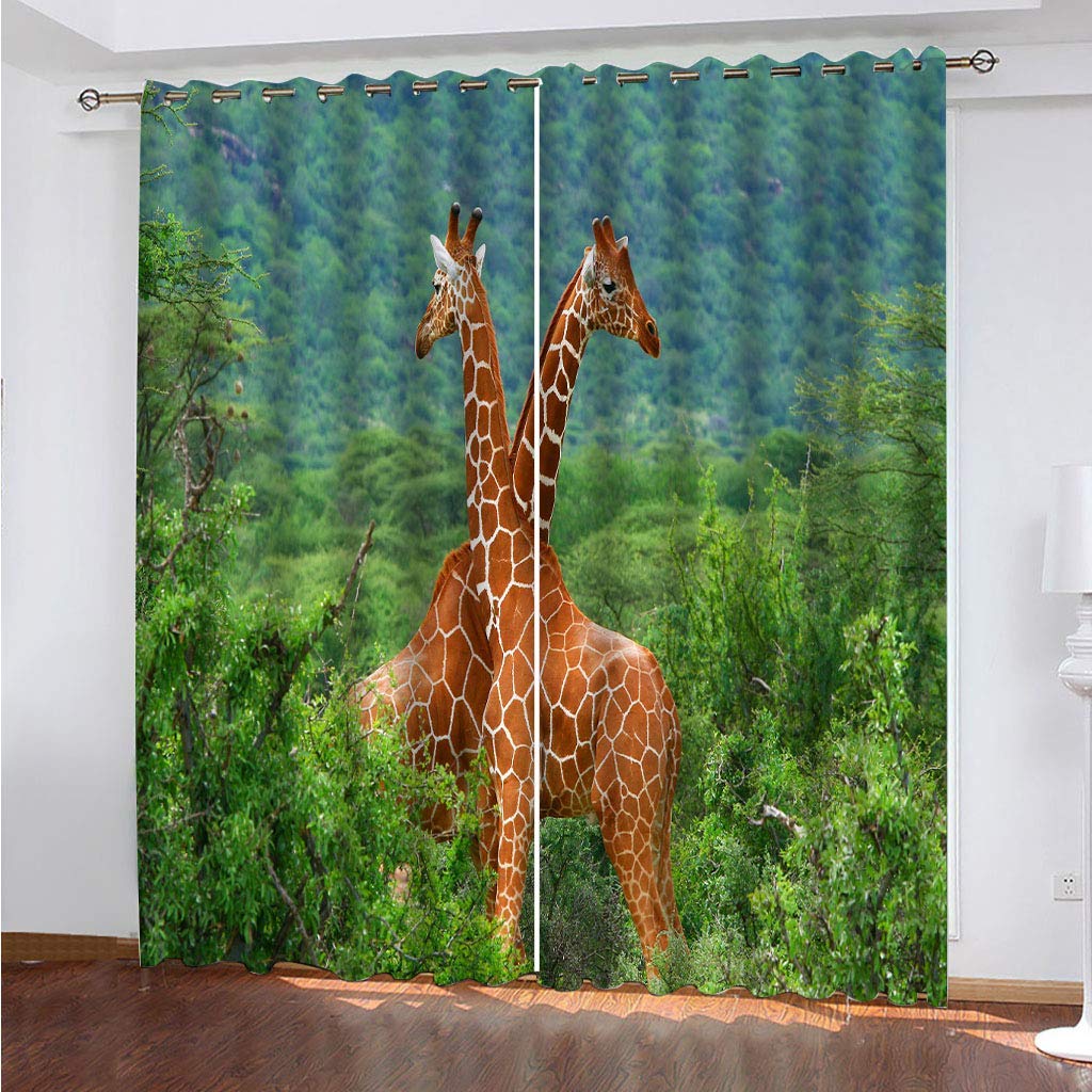 Rideaux occultants thermiques girafe 132x160cm pour bloquer la lumière