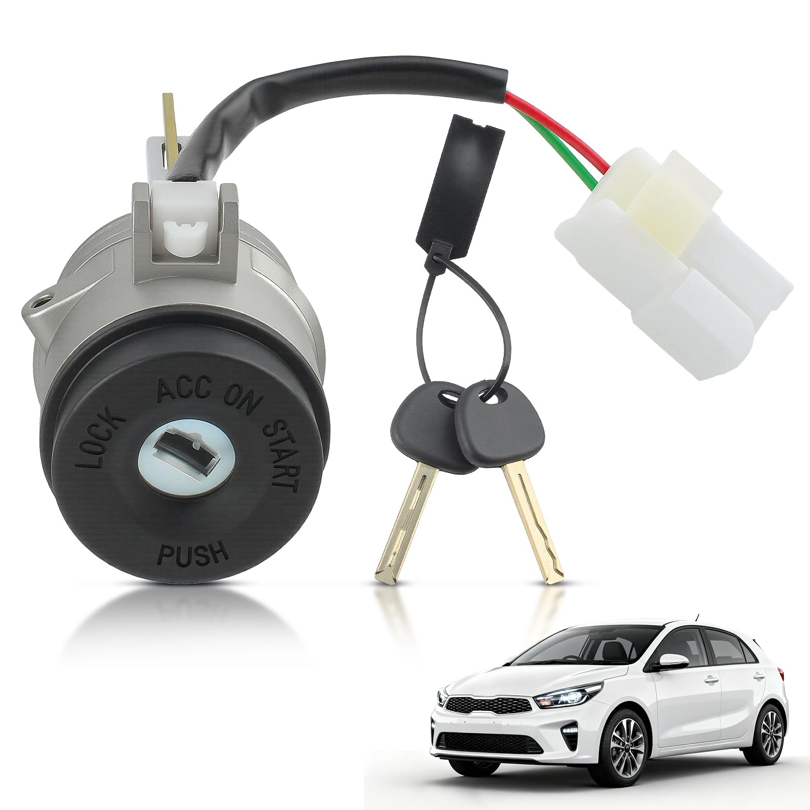 AUTOKAY Ignition Lock Cylinder 81900-1GF20 with 2 Keys for Kia Rio Rio5 2010-2011