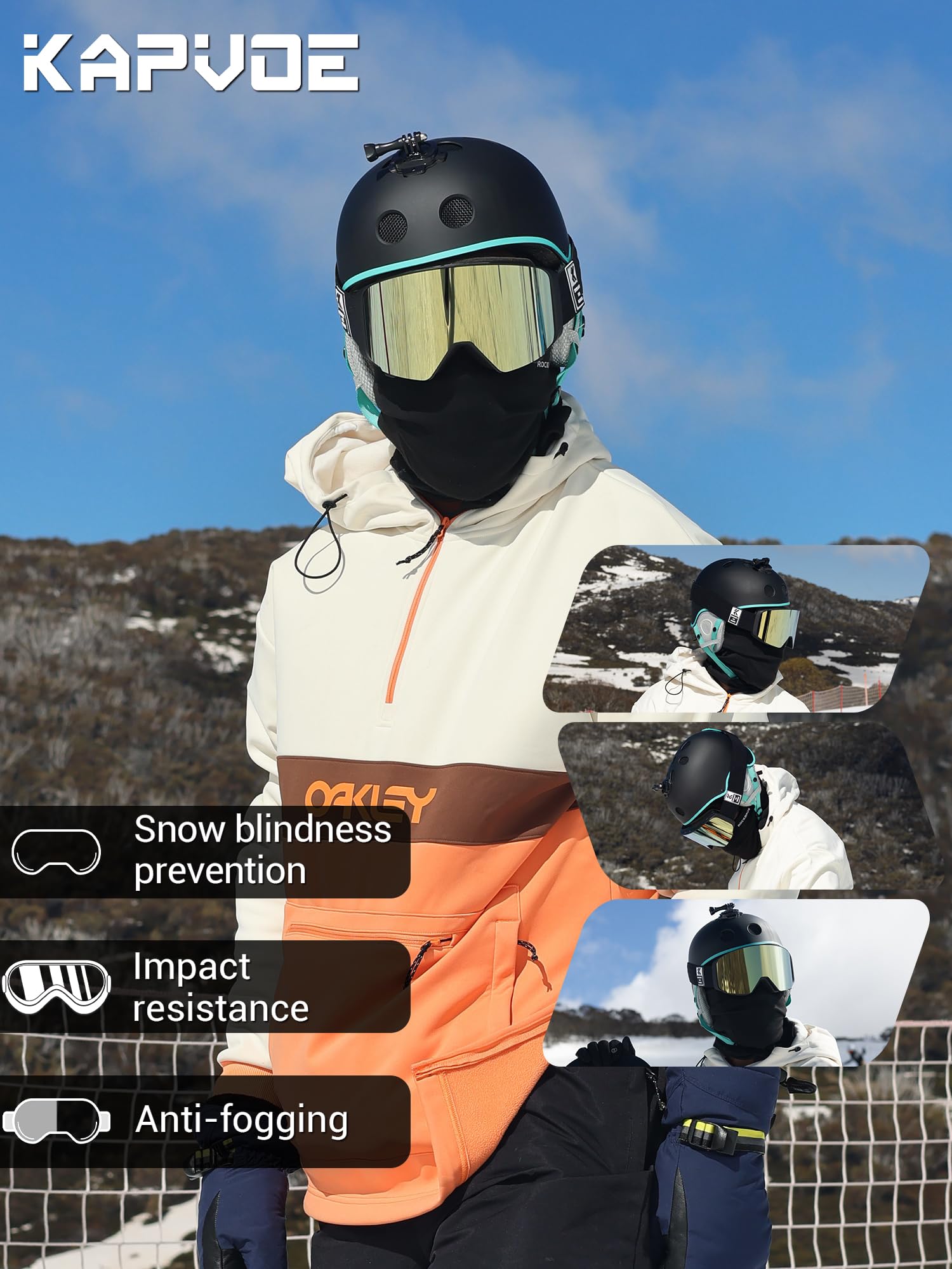 KAPVOE Skibrille OTG mit magnetischer Klapplinse K724