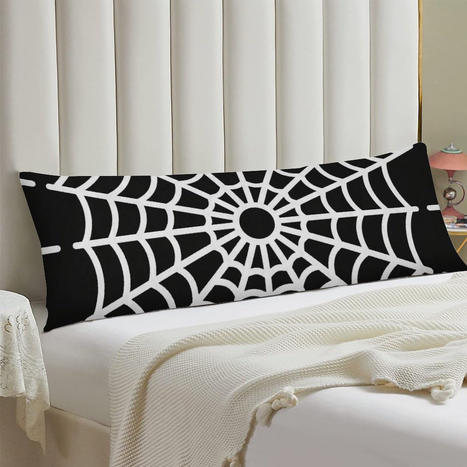 Body Pillow Cover 20x54 Long Pillow Case with Invisible Zipper Breathable Microfiber Spider Web Pillowcase Soft Cozy Protector for Bedroom Couch Sofa Bed Home Decor All Seasons