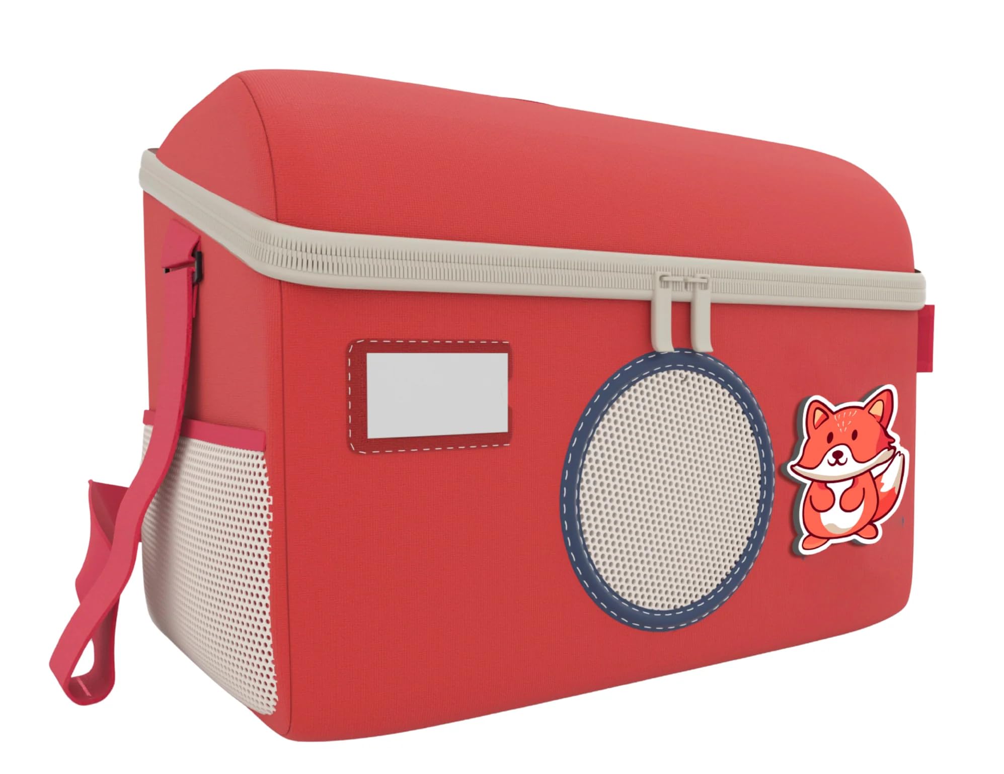 Heldenzimmer - Tonie Tasche für Toniebox mit Waschbär Grau - Transporttasche für bis zu 10 Figuren und Zubehör