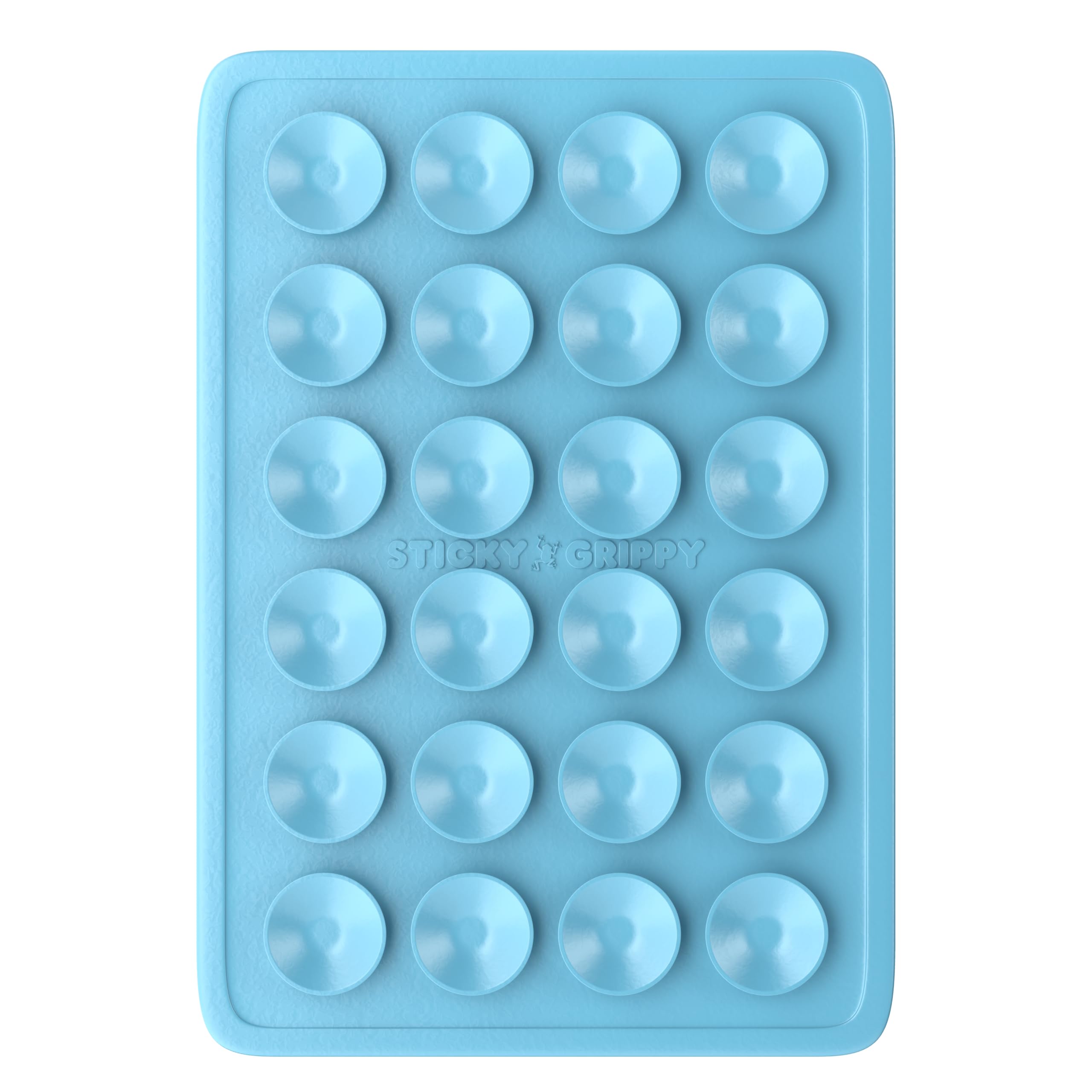 StickyGrippy Sillicon - Supporto a ventosa per telefono cellulare, accessorio adesivo per iPhone e Android, presa forte, per doccia, video Tiktok e selfie (blu perlato)