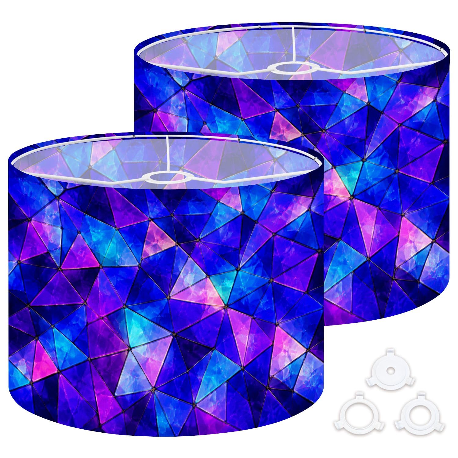 Deruinvaio Multi6 Drum Lamp Shades Abstract Geometric Triangle 13"X13"X10" Medium Lampshade Diy Replacement Lamp Shade For Table Lamps Floor Lamps Required Assembly