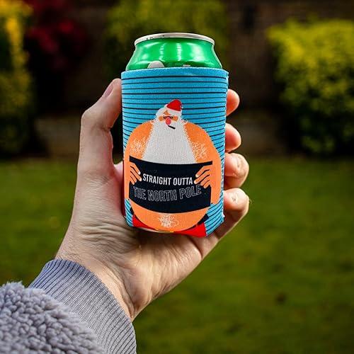 Miniatura 4 de 4 fundas para latas de Navidad, el estilo puede variar, suministros de fiesta de vacaciones para bebidas enlatadas de 12 onzas, para la temporada de