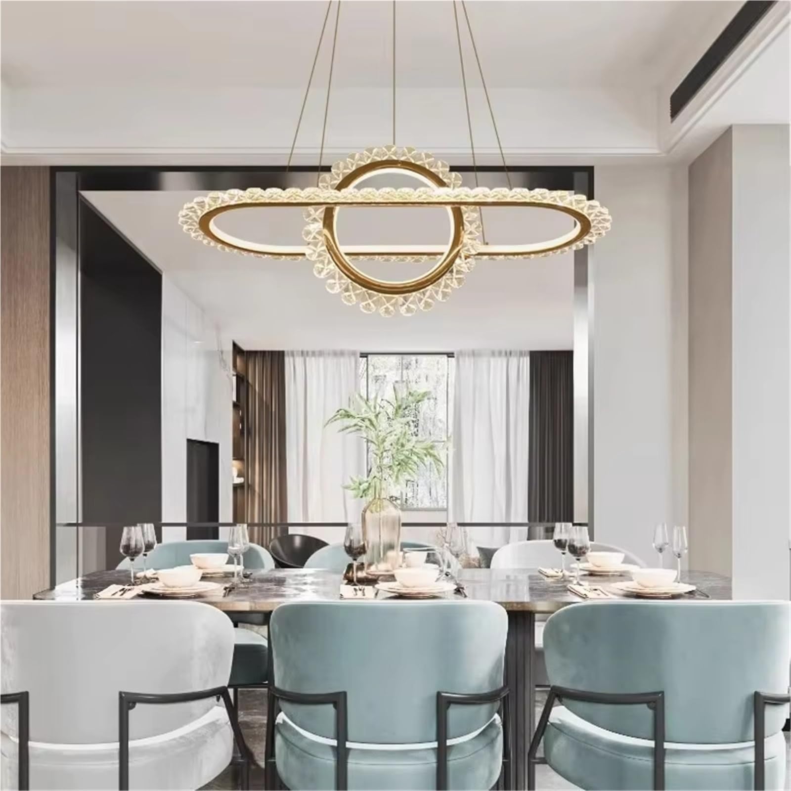 Nowoczesna dekoracja domu oświetlenie LED Lampy wiszące do salonu Żyrandole do jadalni Lampa wisząca Oświetlenie wewnętrzne, nowoczesne oświetlenie (L100cm)