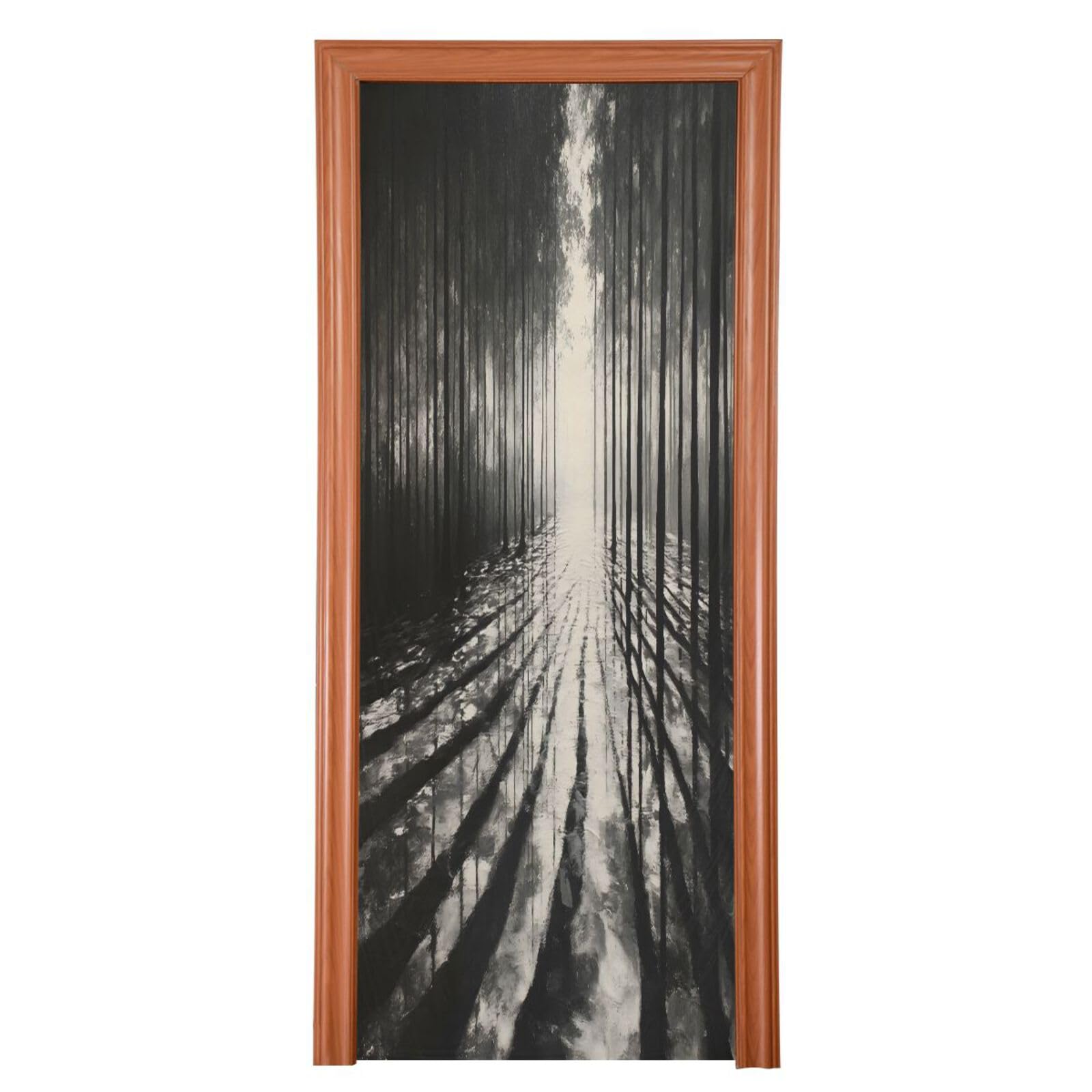 FLildon Black Forest Door Cover Decoration, Party Accessory Porch Decor for Festive Ornament Room Door Covers 36 x 98 Inch