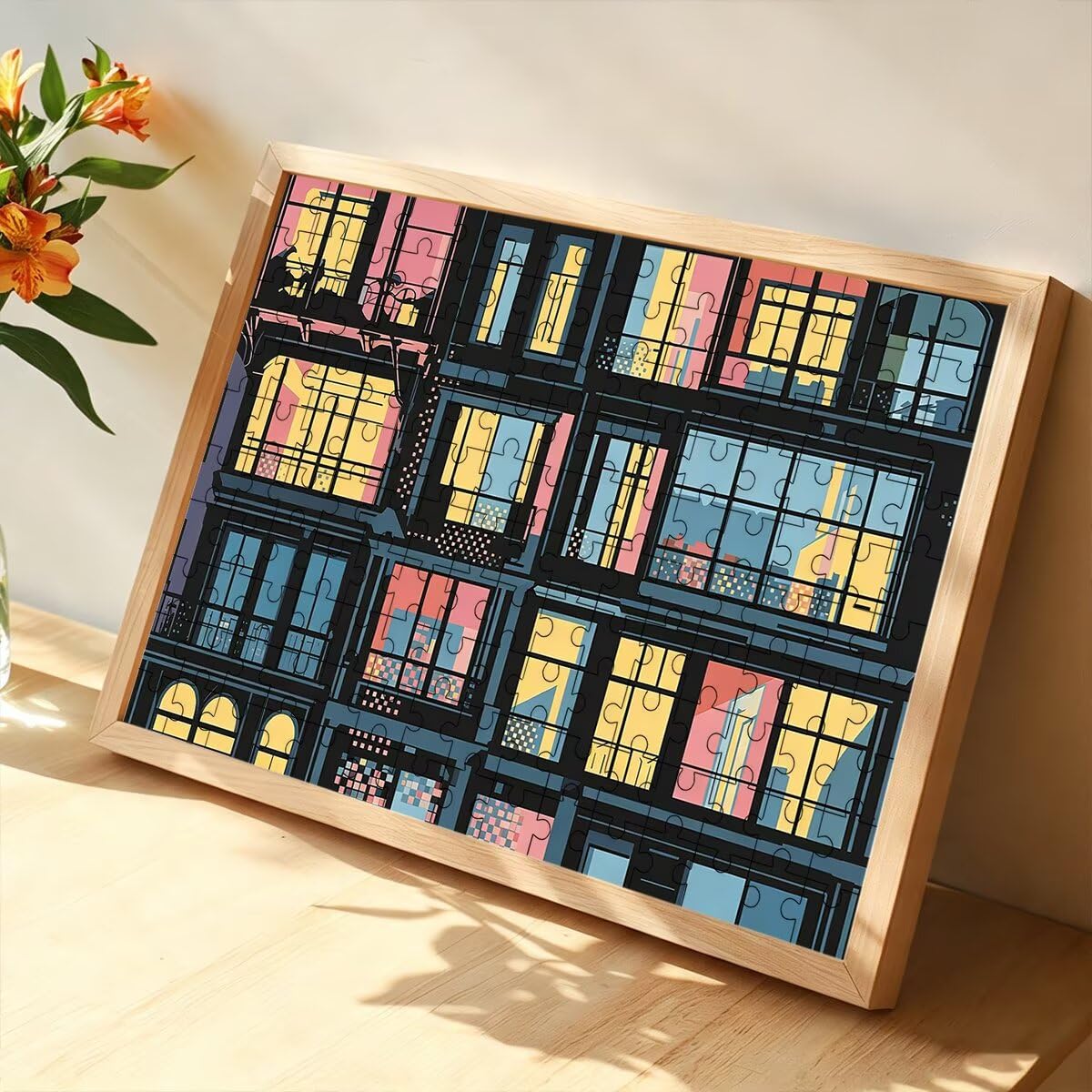 Puzzle 5000 Pezzi Semplice, Puzzle Adulti Geometria Legno, 156x105cm -1441