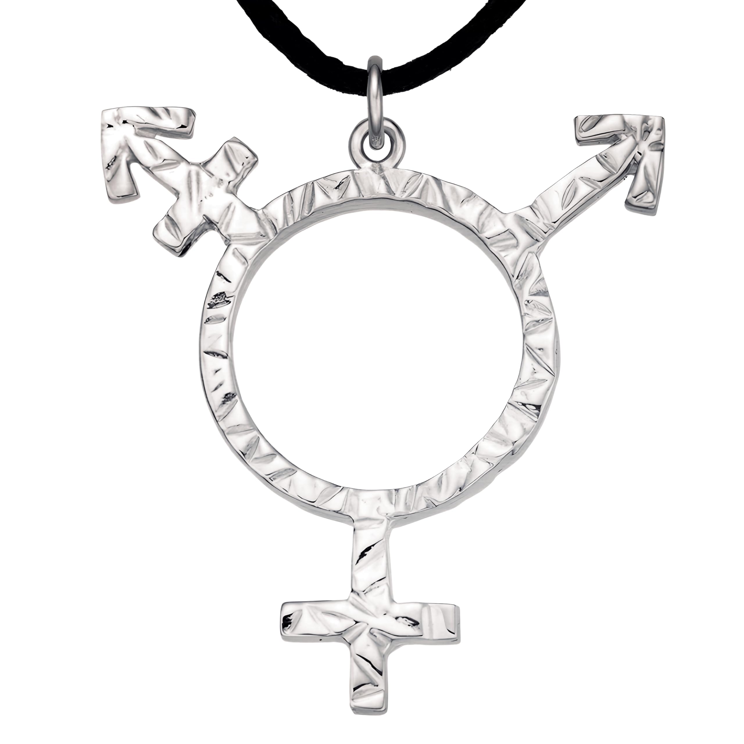 Colgante Charm LGBTQ Pride de plata de ley 925, chapado en platino o bañado en oro, joya símbolo de género para collar pulsera cadena choker regalo Queer LGBT Lesbian Trans Gay No Binario