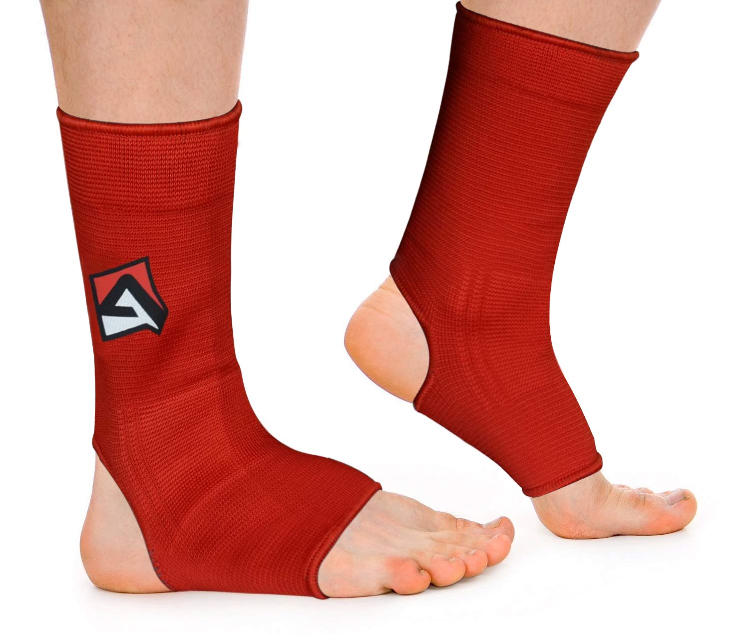 AQF MMA Ankle Support Muay Thai Foot Brace Guard Kick Boxing Sprains Achilles Tendon Pain Relief Protector Elasticated Breathable Compression Sleeve