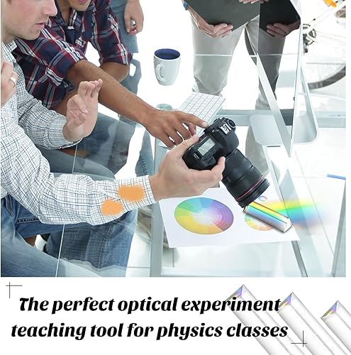 Miniatura 5 de Kanayu Paquete de 12 prismas triangulares transparentes de vidrio óptico triple para efectos de fotografía, física, enseñanza de espectro de luz