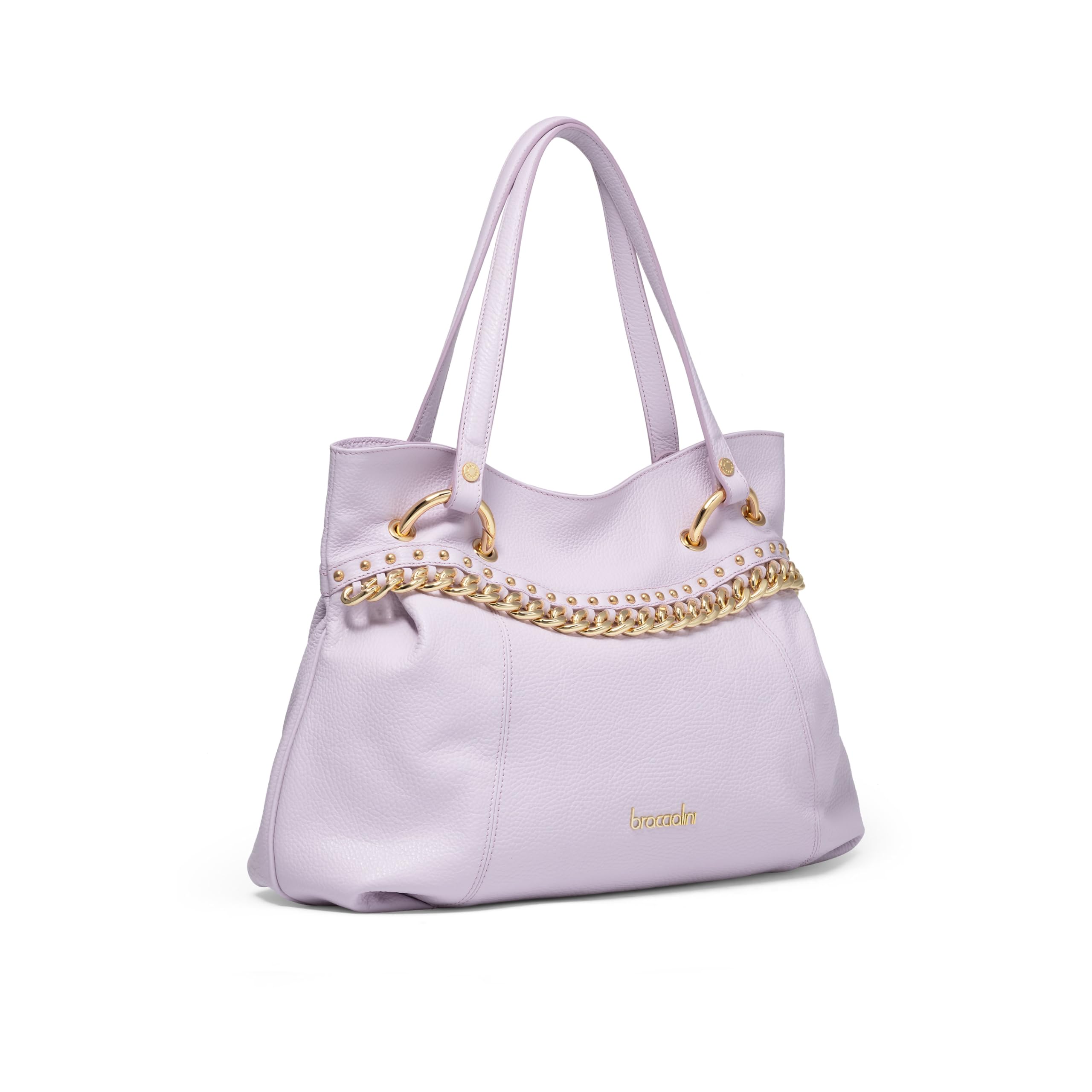 Braccialini Bolso de Hombro Mujer Evanthe Lux Piel Auténtica Marrón Orchid UNICA 40x29x15 cm