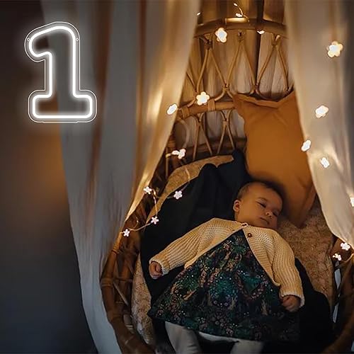 Miniatura 5 de Letrero de neón número 1, luces de neón con luz LED de un número, luz número uno para boda, cumpleaños, fiesta, aniversario, regalos de número,