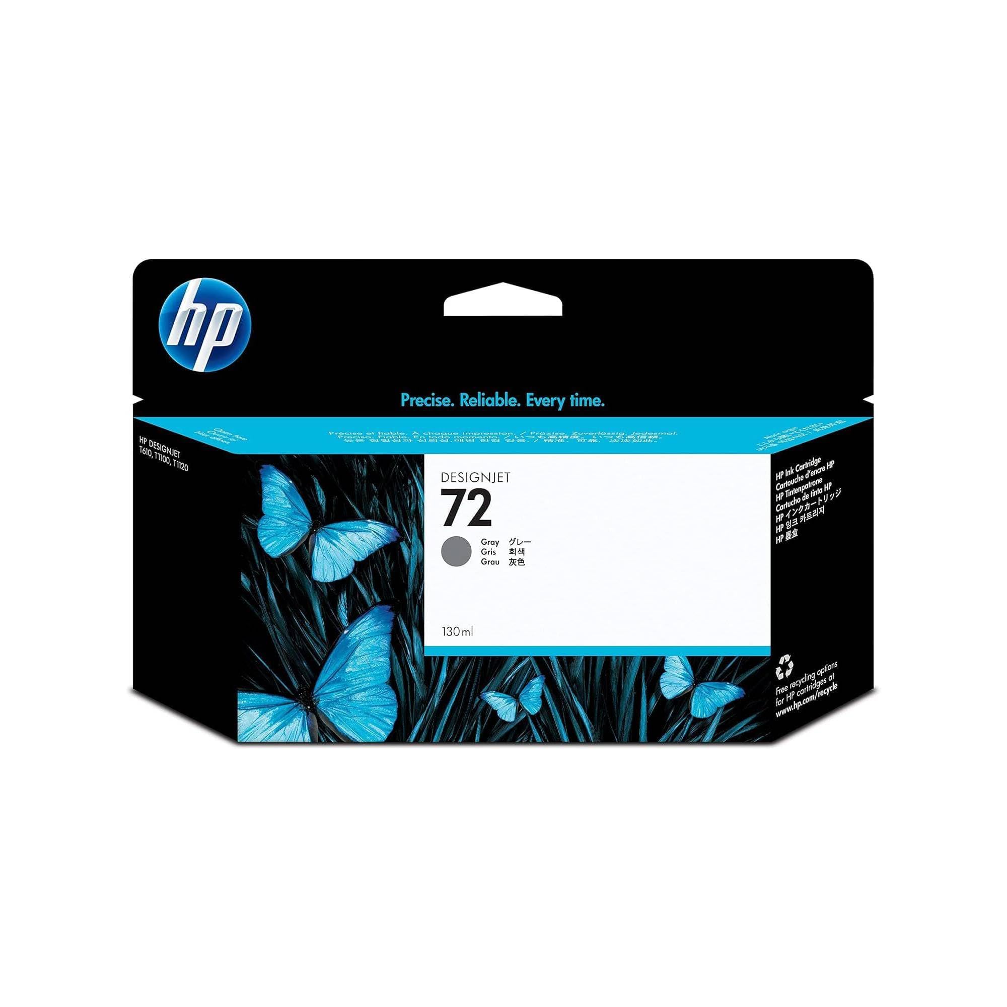 HP 72 Grigio, Cartuccia Inchiostro Originale | Compatibile con HP DesignJet T2300e, T1300, T1200, T1120, T795, T790, T770, T620, T610, 130 ml (C9374A)