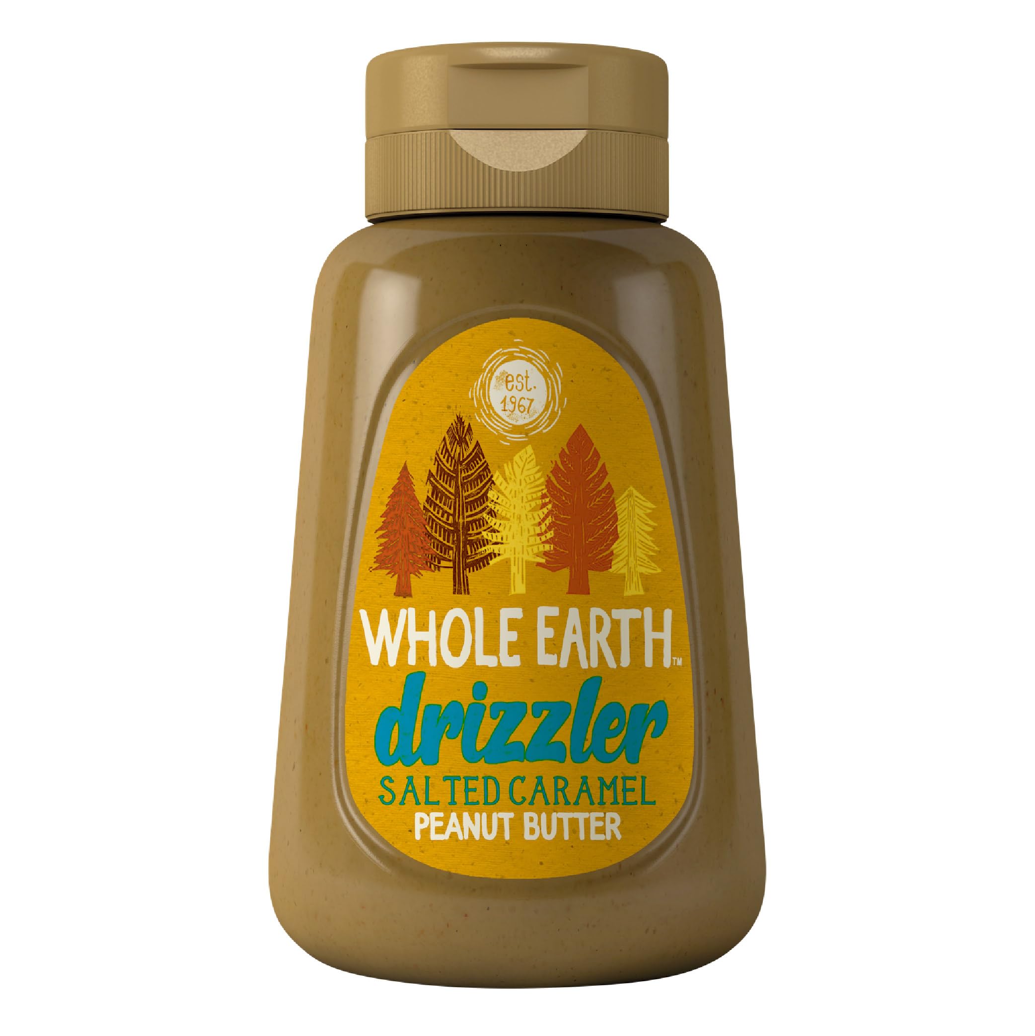 Whole Earth Drizzler Salted Caramel Roasted Peanut Butter, Super Smooth Squeezy Runny Nutty Spread, All Natural Ingredients, Gluten Free, Vegan Friendly – 320g