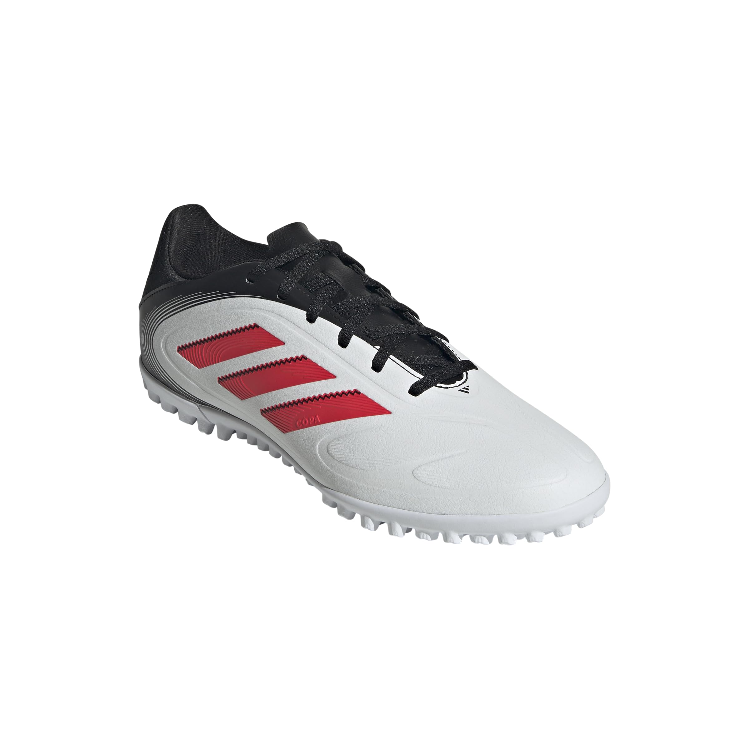 adidas Unisex Copa Pure 3 Club Turf Sneaker, White/Lucid Red/Black, 10 US Men