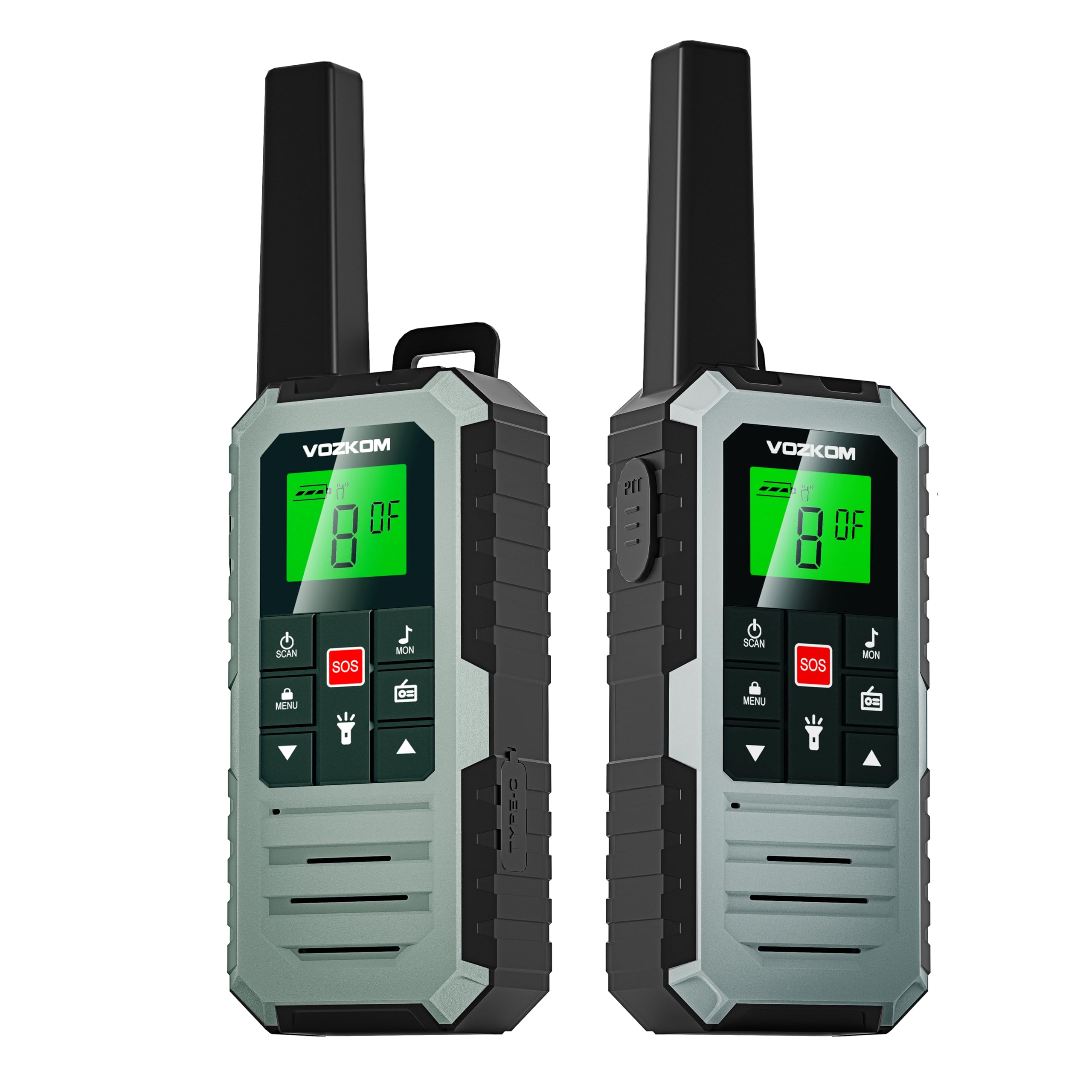 Walkie Talkie für Erwachsene, Lange Reichweite, PMR446 lizenzfreie Funkgeräte, IP67 wasserdicht & wiederaufladbar, 36 Kanäle, SOS, LED-Taschenlampe, FM-Radio für Camping, Wandern, Skifahren