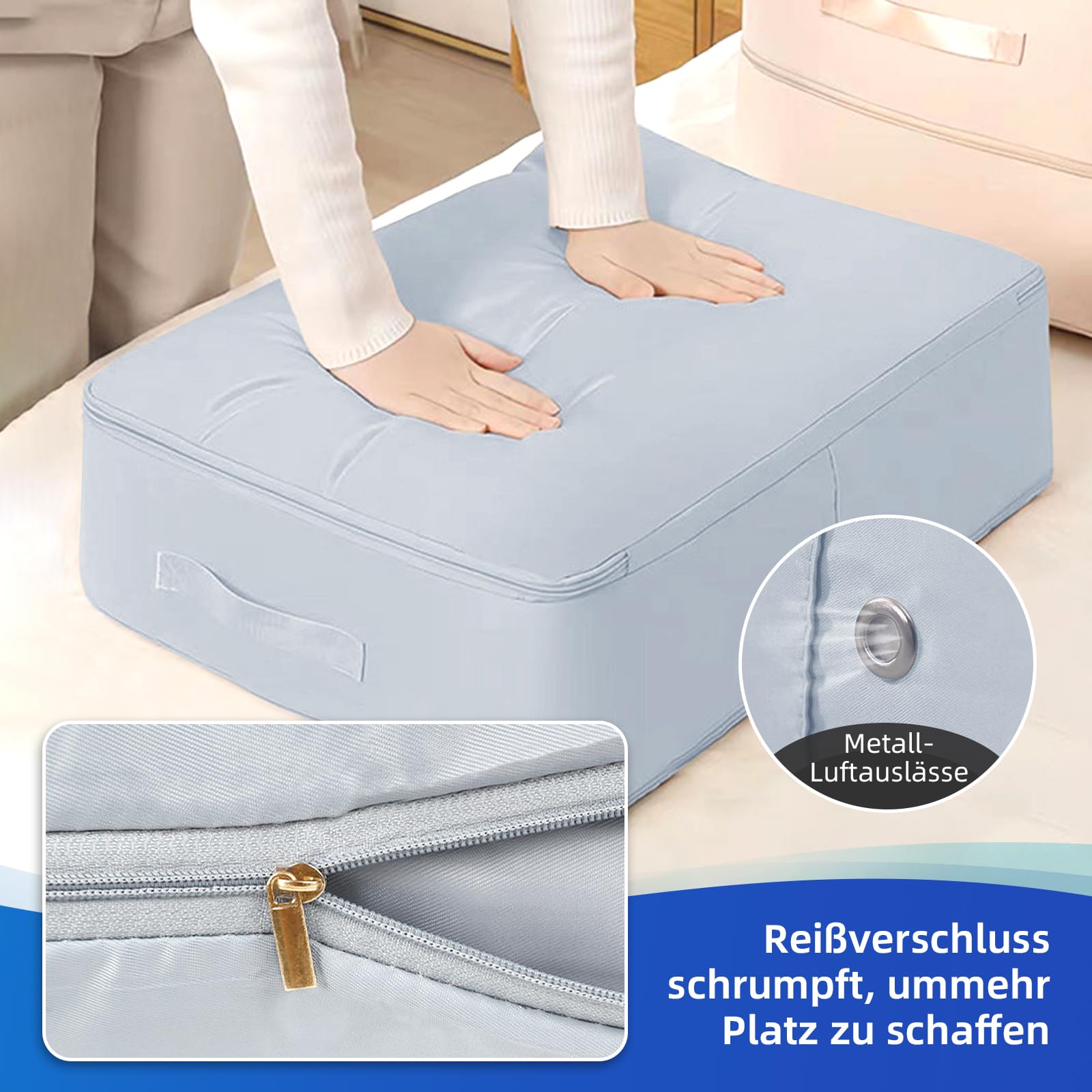 Borsa a compressione per piumino, grande capacità, organizer per armadio, pieghevole, trapunta, cuscino, coperta, custodia compressa (rosa S, 5 pezzi
