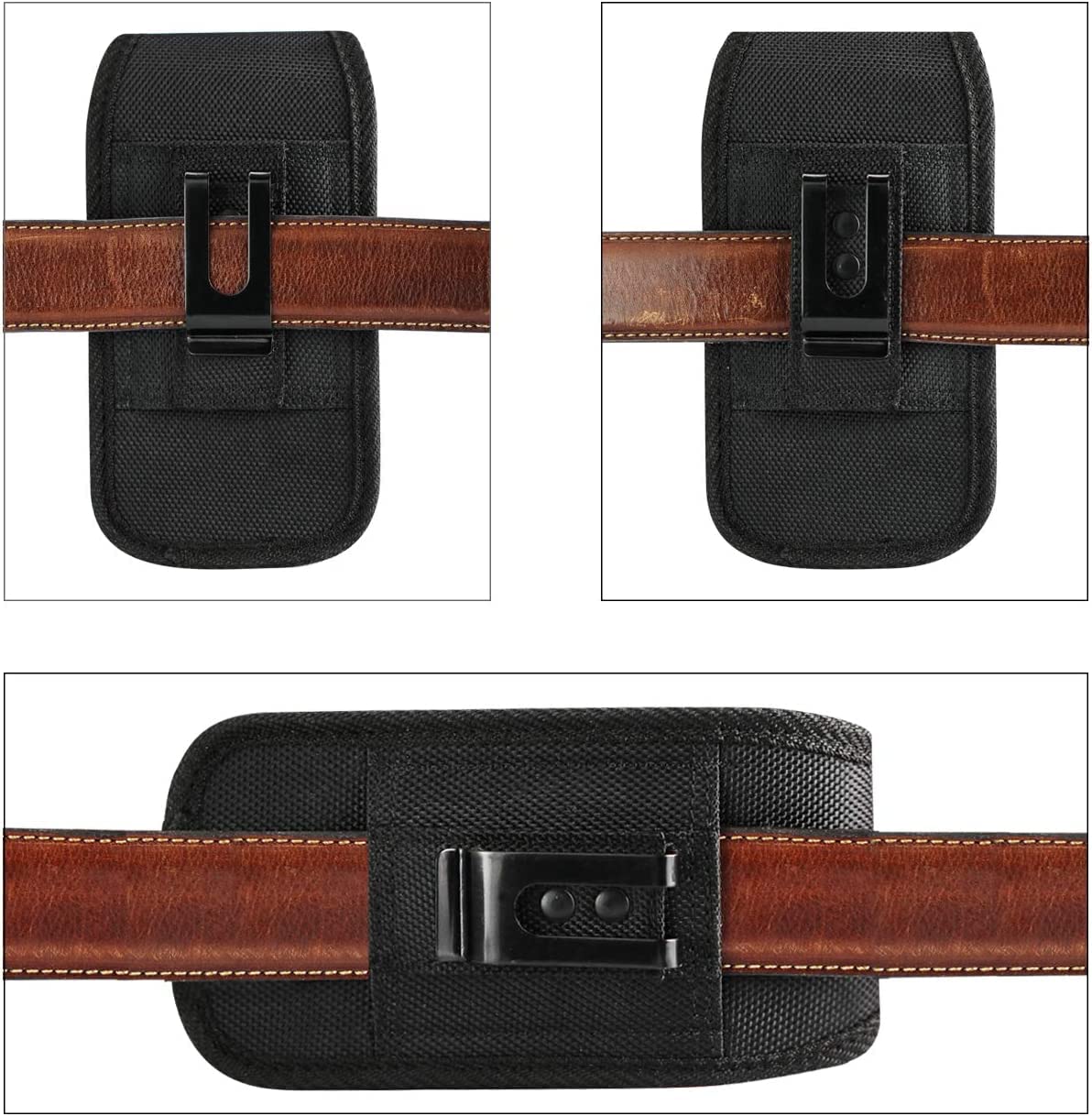 Rugged Vertical Heavy Duty Tactical Locking Wallet Case with Belt Loop fits Nokia G300 Phone with Cover.