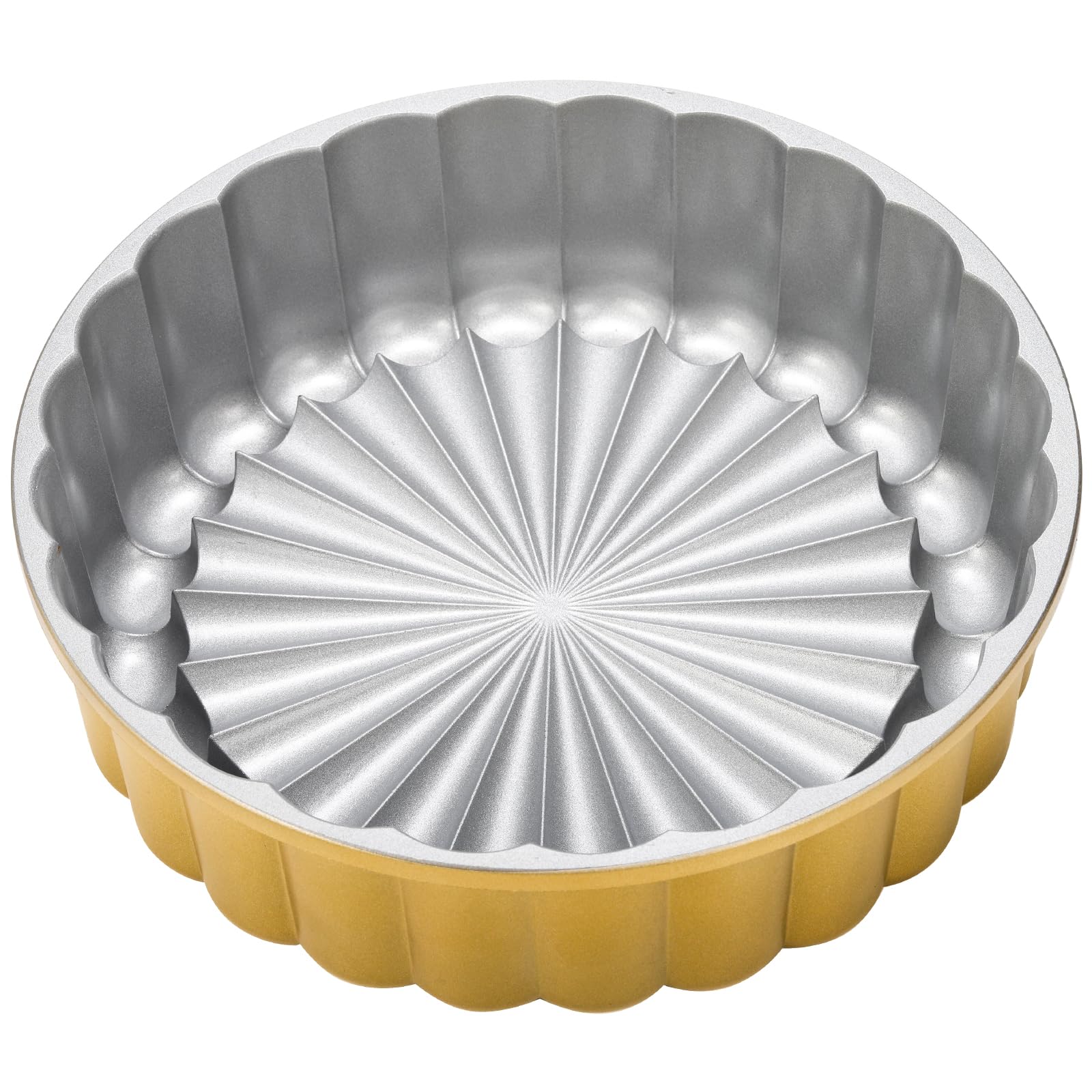 Goaste Molde Charlotte de 9.5 pulgadas, molde reutilizable estriado para tartas, moldes de aluminio antiadherente con forma de flor para pastel de queso, pastel de chocolate, pastel de fresa, pastel