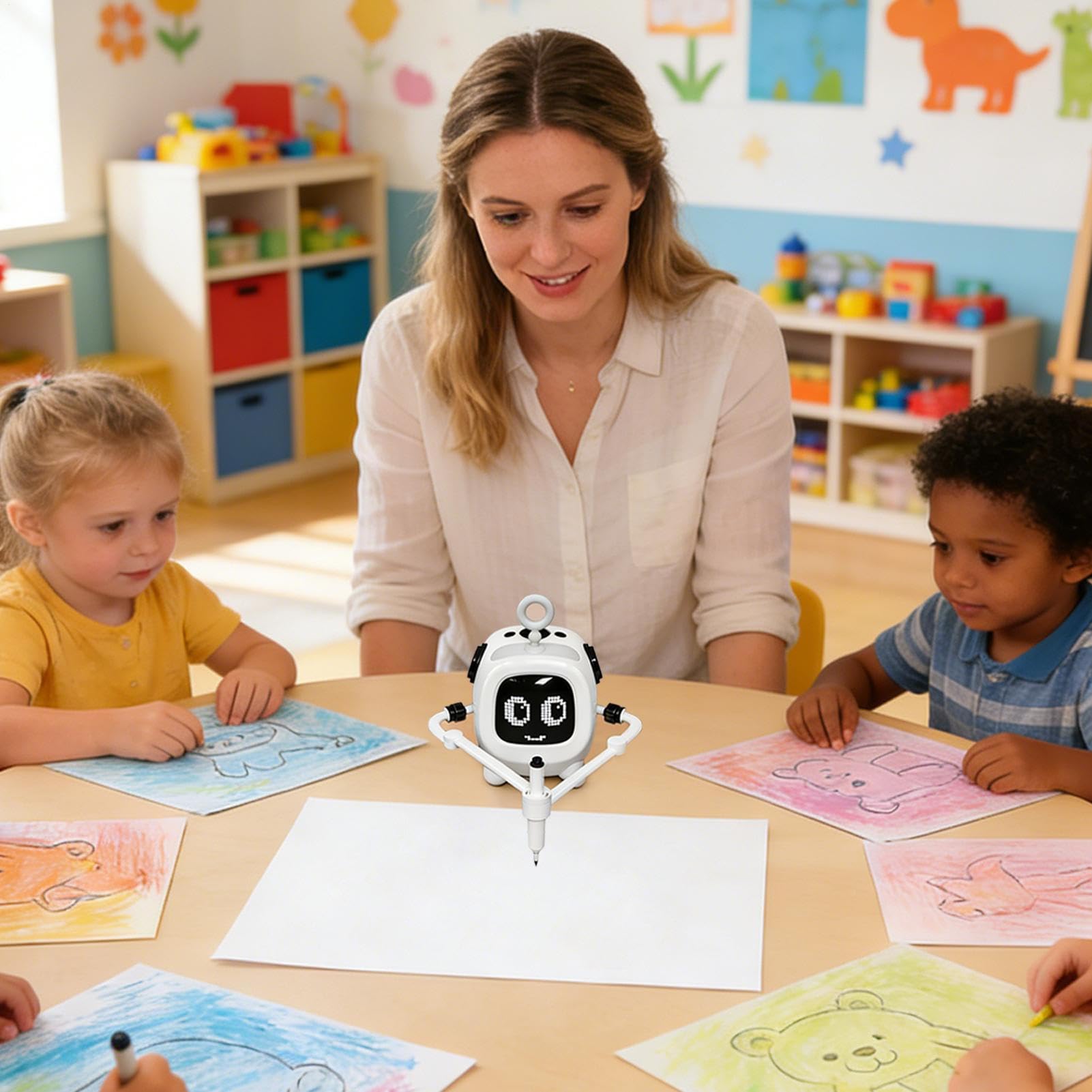 Inteligentny Robot Do Rysowania Dla Dzieci Ładowalna Zabawka Edukacyjna | Zestaw Do Malowania Z Kartami I Pisakami Prezent Dla Chłopca I Dziewczynki W Wieku 3-8 Lat Do Szkoły I Domu
