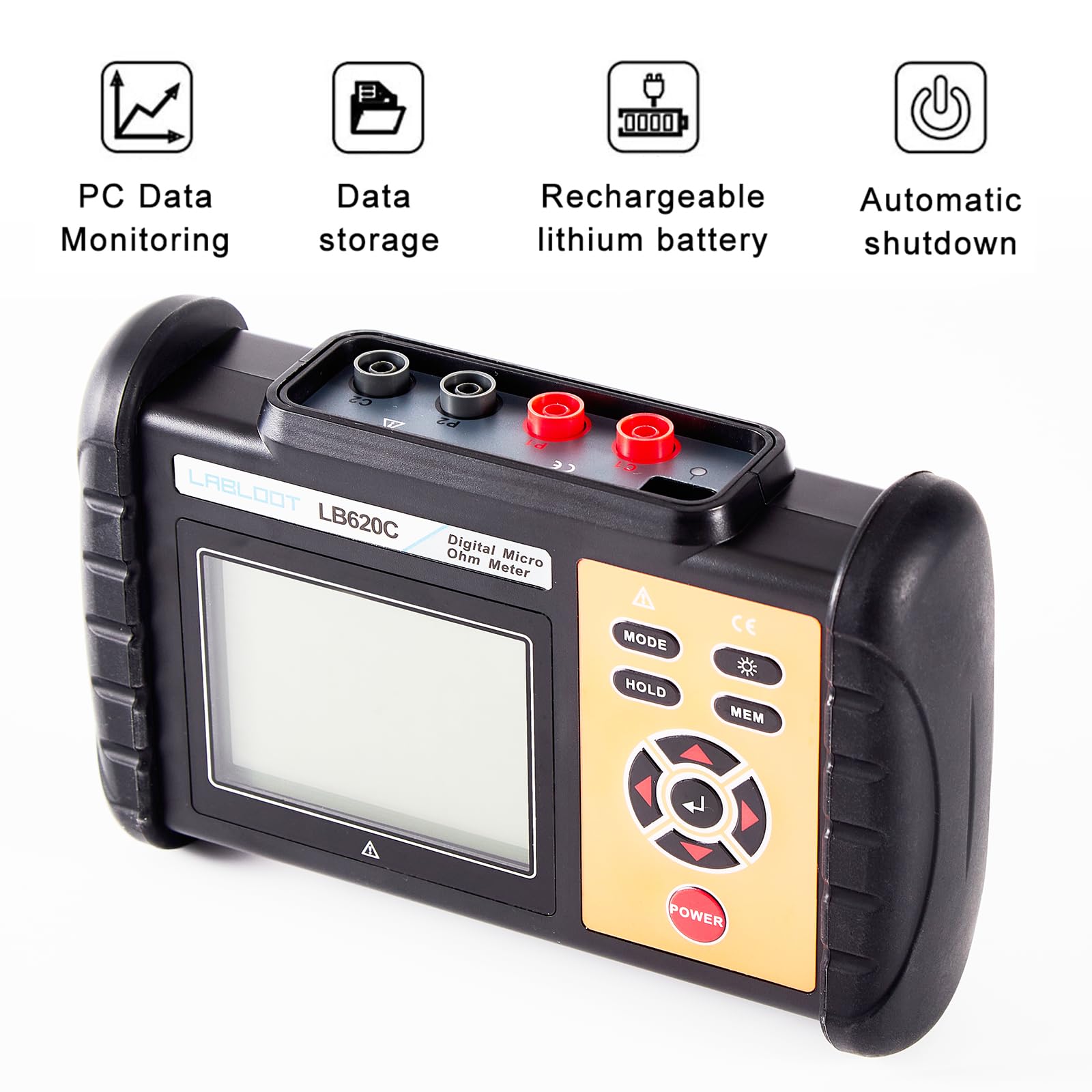 LB620C Digitales DC-Niedrigwiderstandsmessgerät Äquipotentialtest Mikro-Ohmmeter Anschlüsse/Motorwiderstandstester