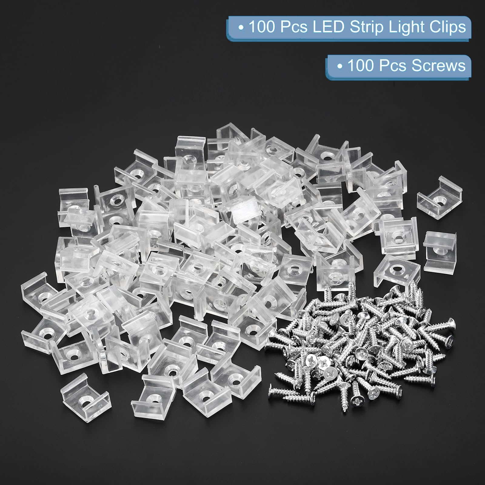 TOP-VIGOR 40Pcs LED Strip Light Clips, Waterproof Mounting Bracket Fixing Clips Plastic Clamp Holders with Screws - Image 3
