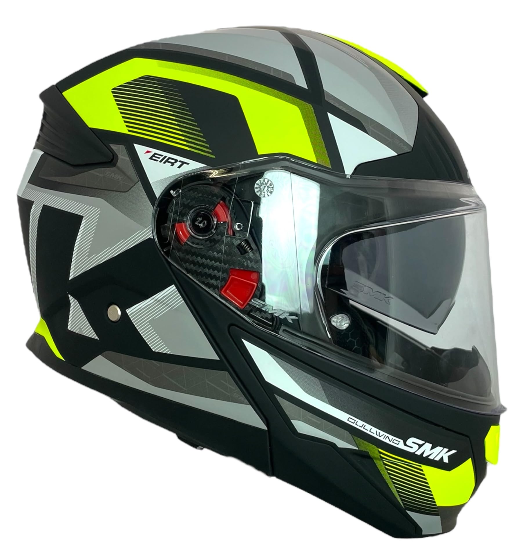 SMK Helmets Casco Modular GULLWING Venture Decorado Mate Blanco Y Amarillo 22.06 con Doble Visor P/J (L 59/60)